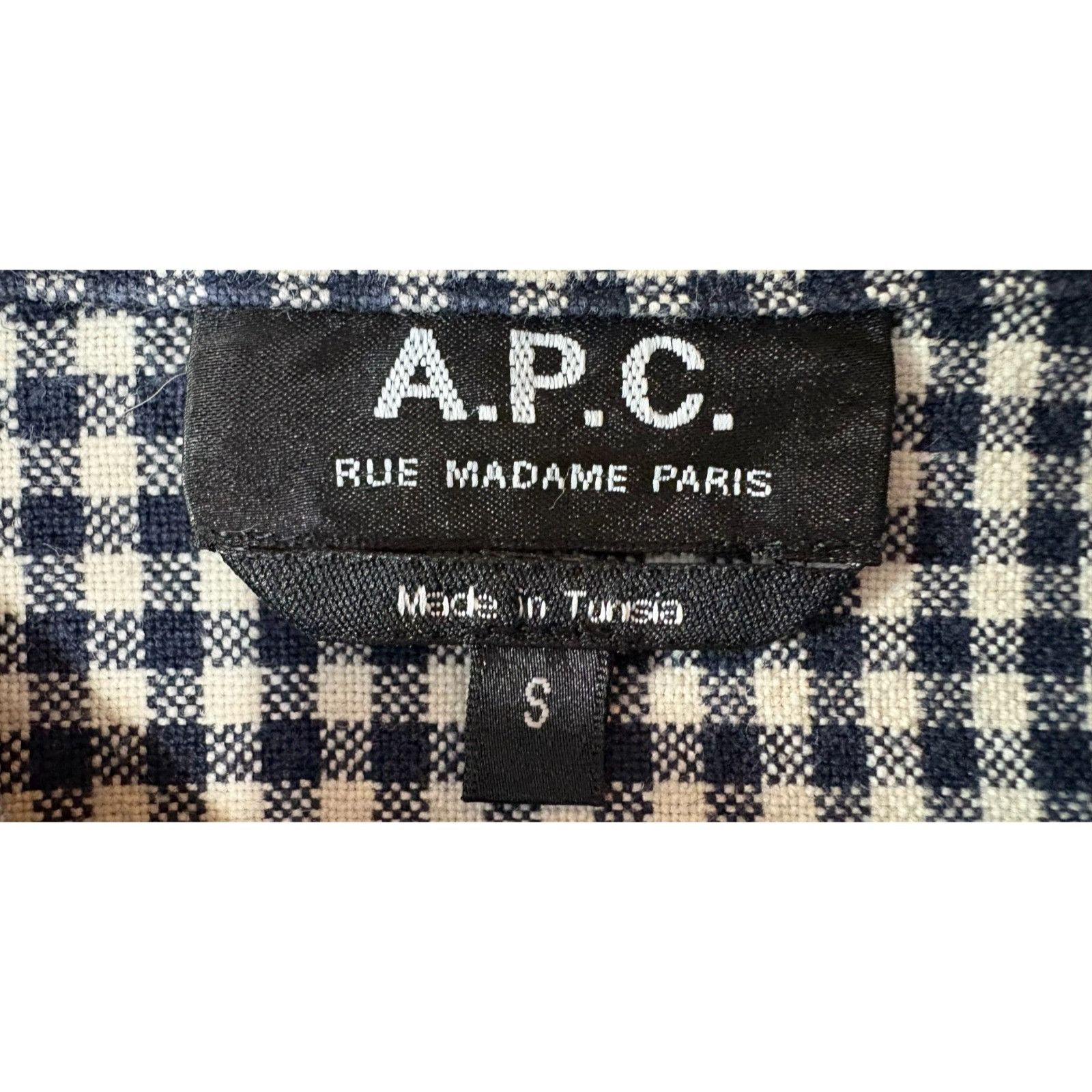 A.P.C. A.P.C. Rue Madame Paris Gingham Cotton Linen Blend overShirt Size US S / EU 44-46 / 1 - 2 Thumbnail