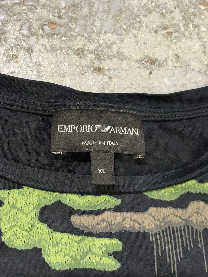Emporio Armani FW2018 Emporio Armani Green Lands Cloudy Black T-Shirt Size US M / EU 48-50 / 2 - 7 Thumbnail