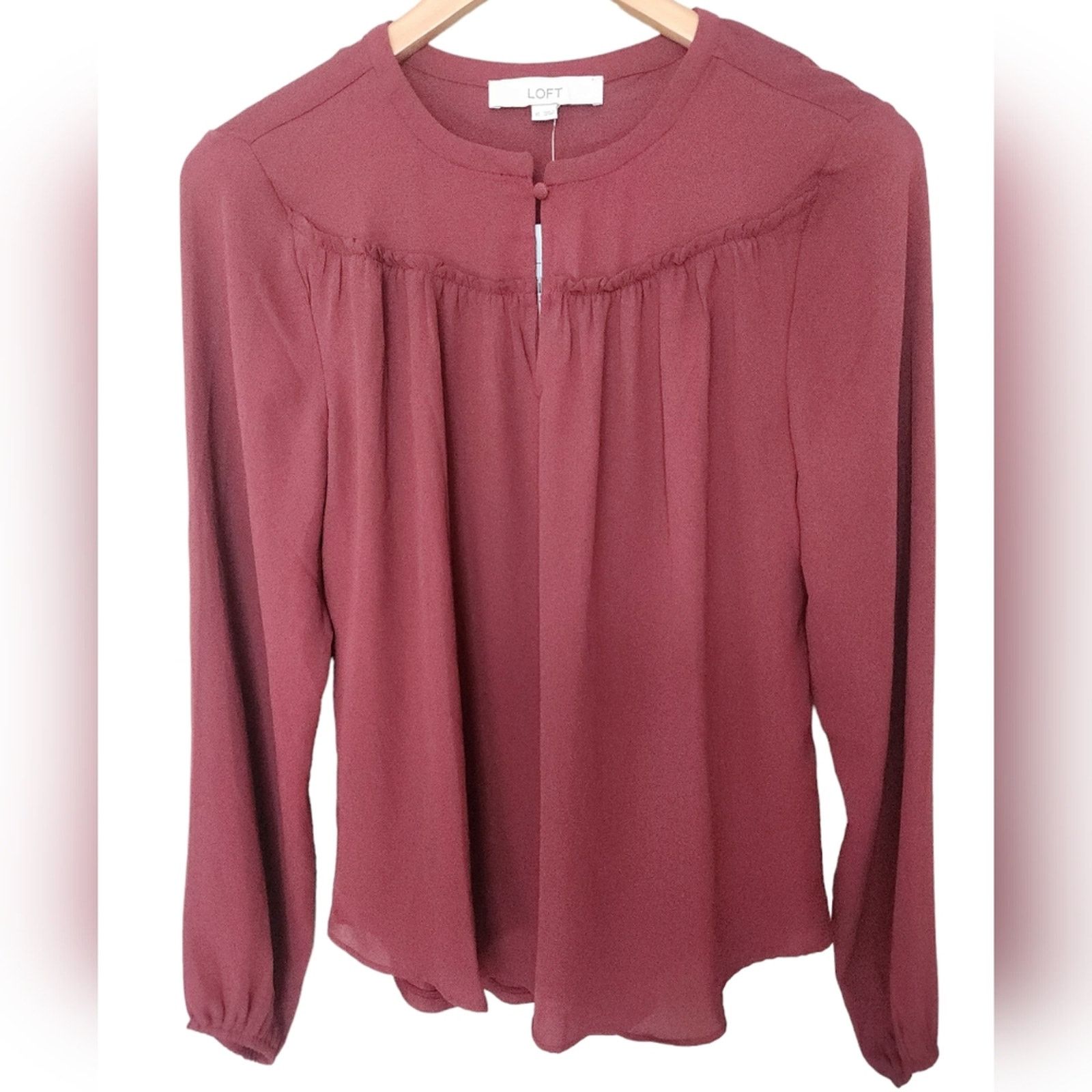 Loft NWT Loft Split Neck Mixed Media Top xS Size XS / US 0-2 / IT 36-38 - 7 Thumbnail