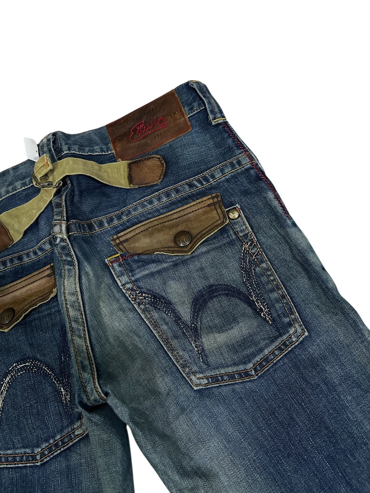 Kapital Flare 💥🎌 90s Style Edwin Blue Trip Buckle Back Size US 33 - 4 Thumbnail