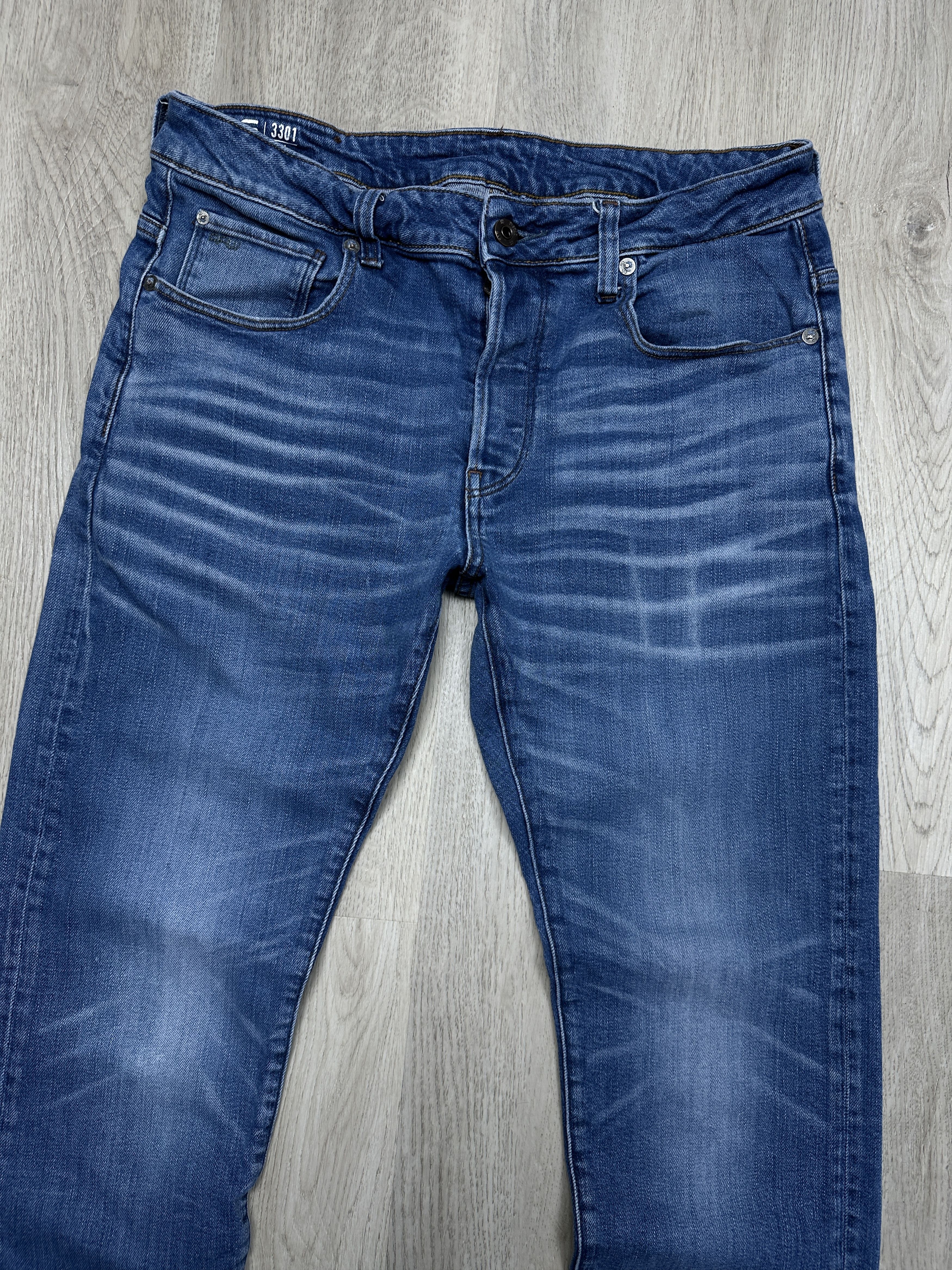 G-Star G Star Raw 3301 Slim Mens Denim Pants Jeans Size US 32 / EU 48 - 2 Thumbnail