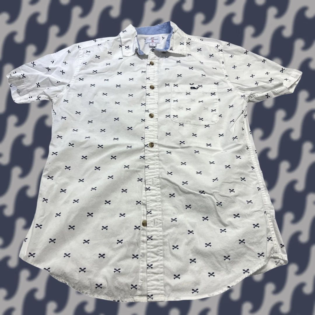 Vineyard Vines Vineyard Vines for Target Men’s Small White Nautical Print Button-Down Shirt Shirt Mens S White Nautical Print Button-Down Size US S / EU 44-46 / 1 - 1 Thumbnail