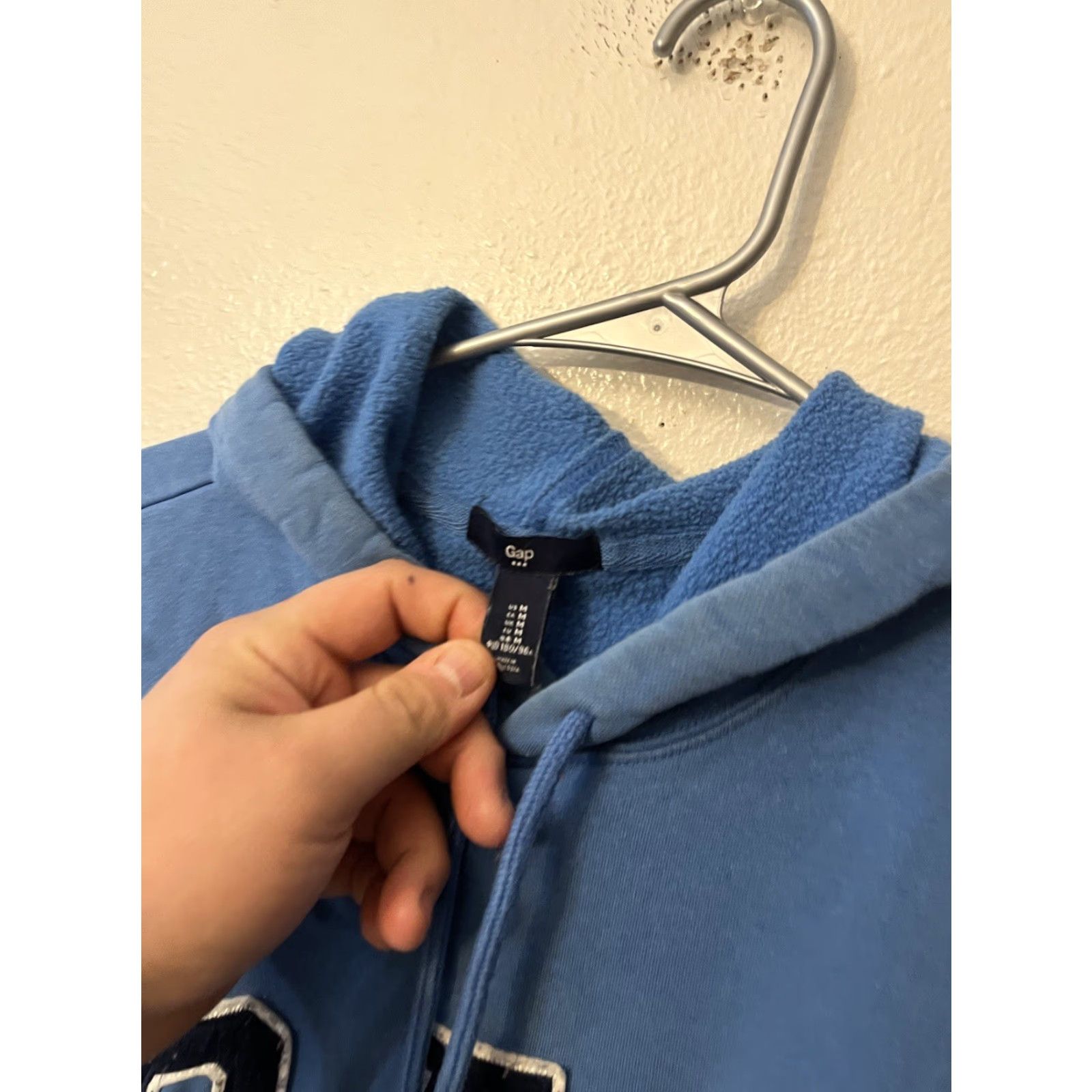 Gap Gap Arch Pull Over Hoodie Men’s Fleece Blue Spellout Embroidered Size M Mock Neck Pullover Hooded Pockets Size US M / EU 48-50 / 2 - 2 Thumbnail