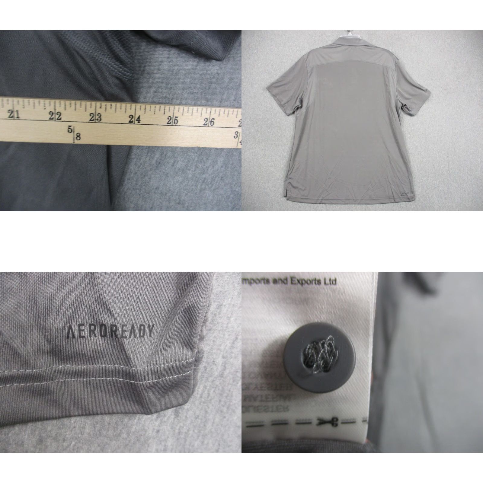 Adidas adidas Polo Shirt Mens XL Gray White AEROREADY Performance Golf Tee Size US XL / EU 56 / 4 - 8 Thumbnail