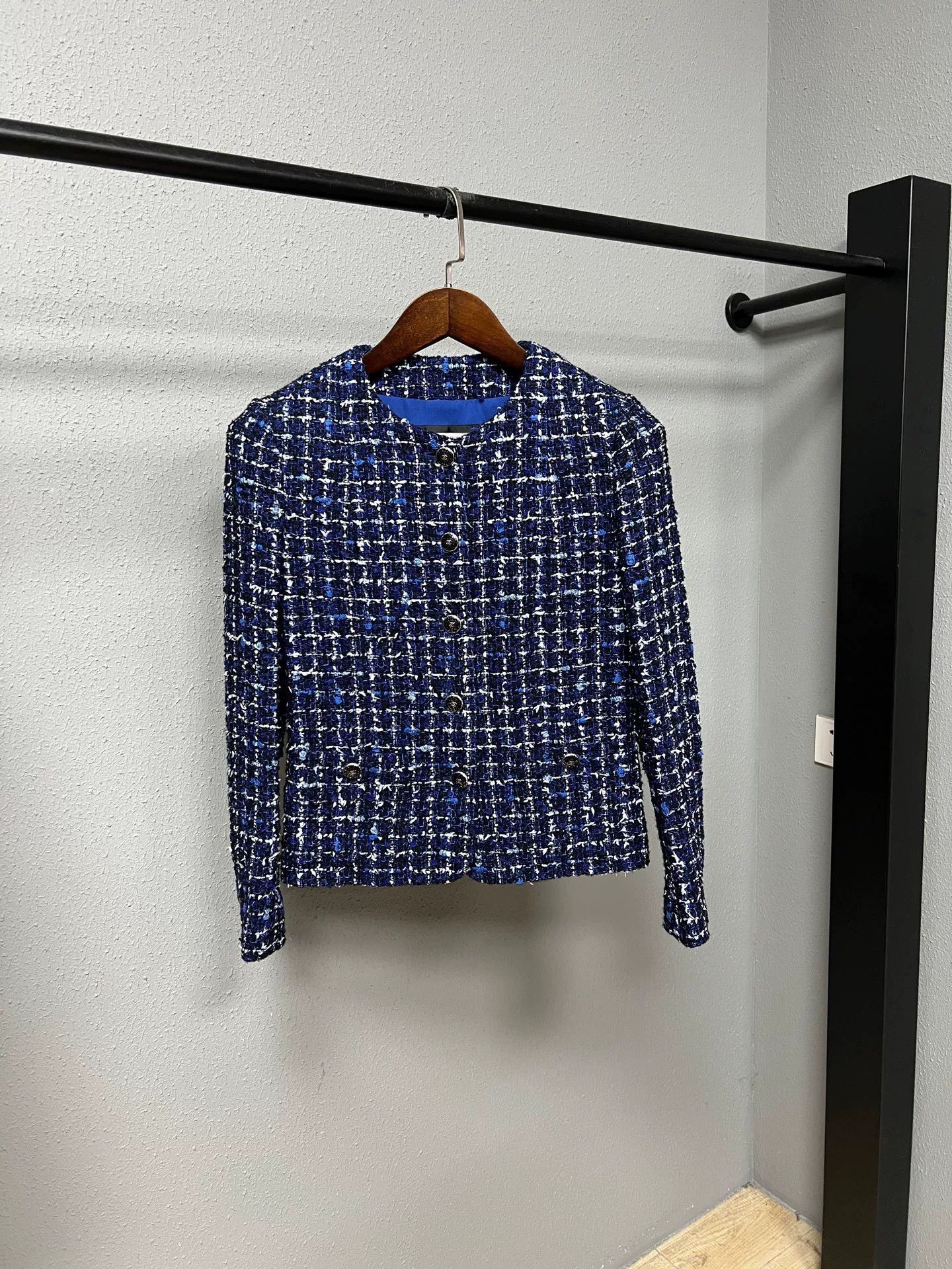 Chanel Chanel Blue Check Tweed Jacket 25P Spring Summer Size S / US 4 / IT 40 - 1 Thumbnail
