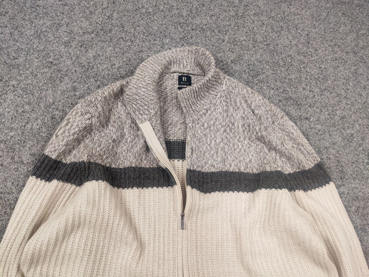 Boggi Boggi Milano Italy cashmere blend Full Zip Knit Beige Jumper Size US L / EU 52-54 / 3 - 6 Thumbnail