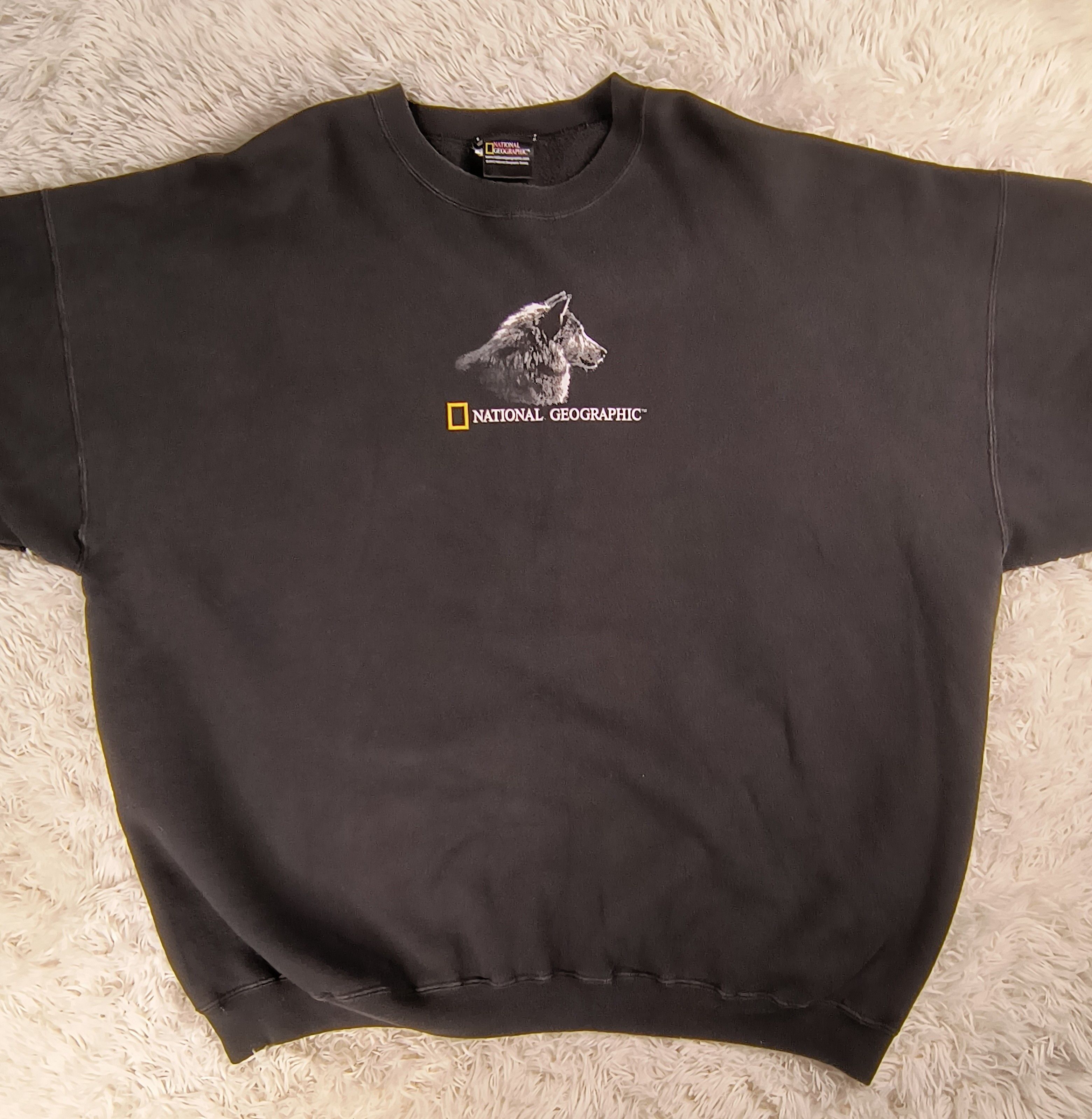 Vintage Vintage National Geographic gray wolf crewneck sweatshirt Size US XXL / EU 58 / 5 - 3 Thumbnail