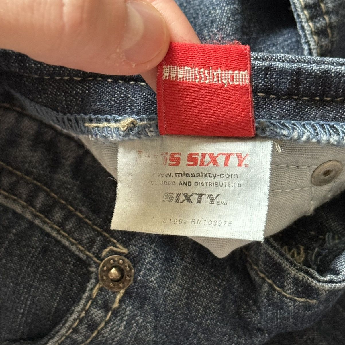 Miss Sixty 📌 Vintage Miss Sixty Flared Washed 00s Low Rice Jeans Size 31" - 9 Thumbnail