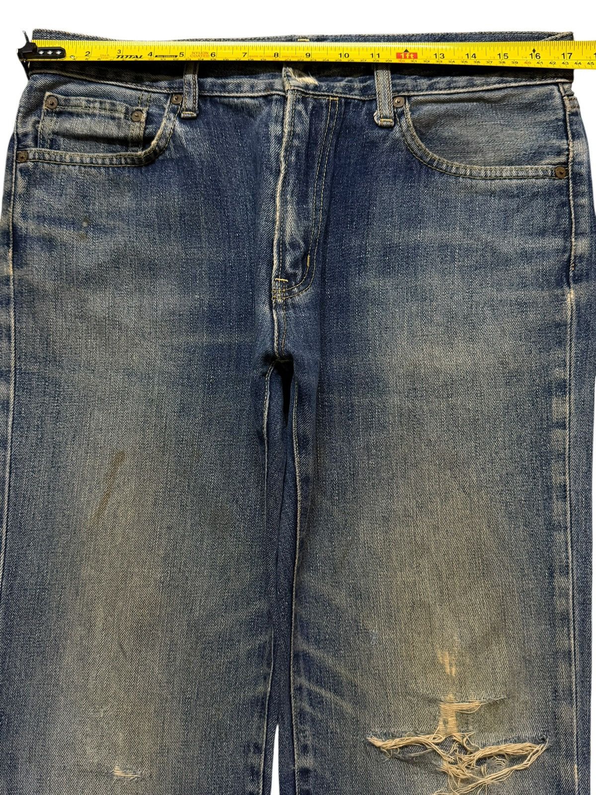 Uniqlo Vintage Y2K Japanese Uniqlo Mud Wash Distressed Straight Leg Size US 34 / EU 50 - 8 Thumbnail