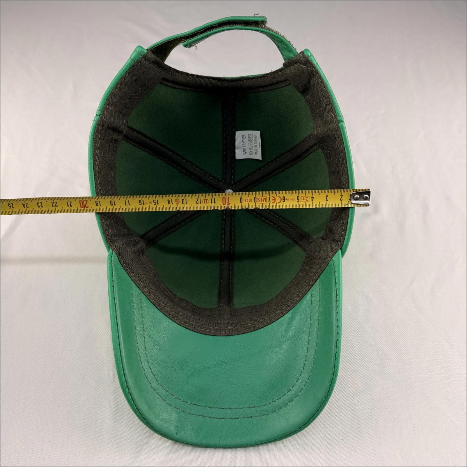 Other NEW Green Matt Leather Baseball Cap - Premium Hat 085 Size ONE SIZE - 7 Thumbnail