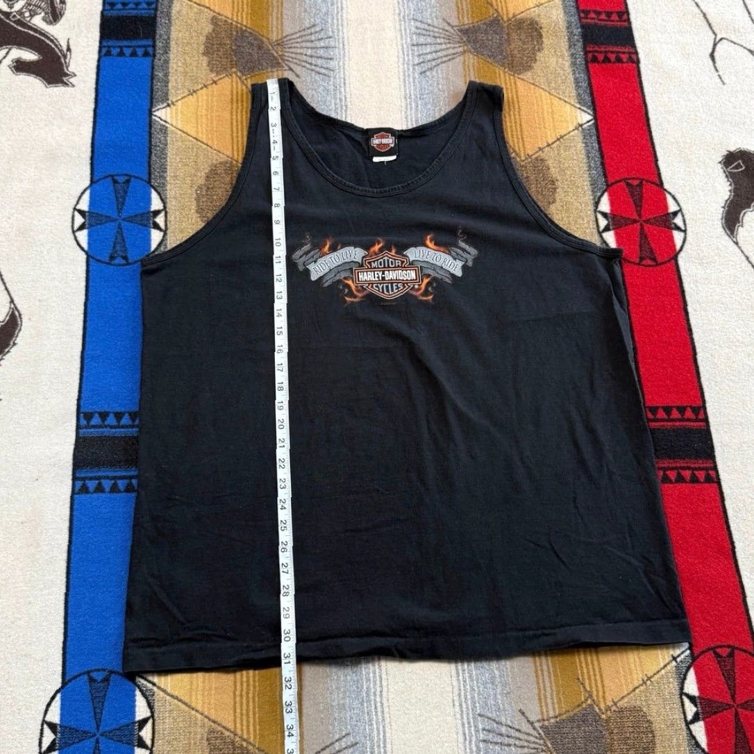 Harley Davidson VINTAGE Harley Davidson Tank Top T-Shirt 2XL Men Black Sleeveless Biker Flames 90s Y2K Size US XXL / EU 58 / 5 - 8 Thumbnail
