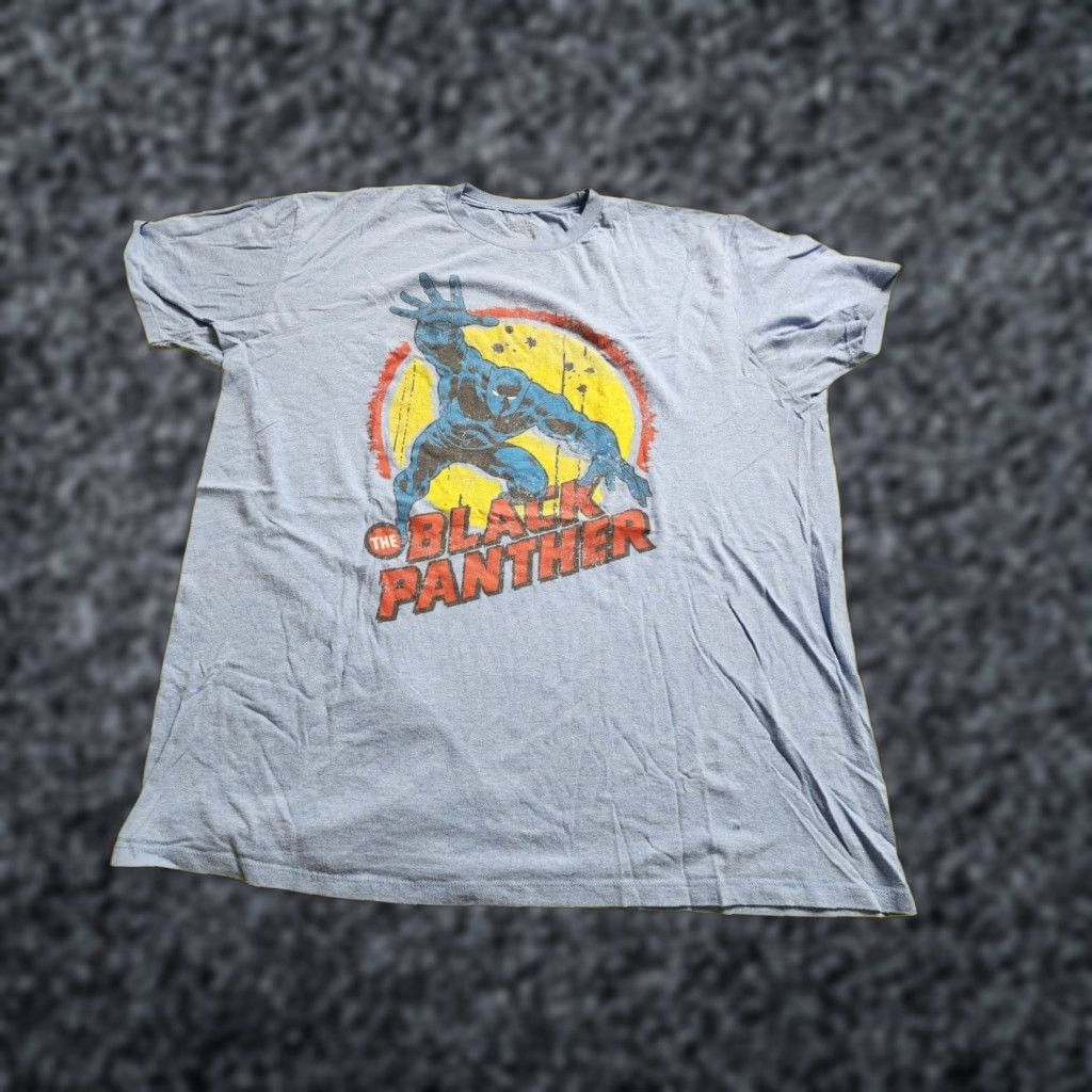Vintage Marvel Mens T-Shirt 3XL Comic Black Panther Blue Short Sleeve Crew Neck Cotton Blend Shirts Mens Size US XXL / EU 58 / 5 - 1 Thumbnail