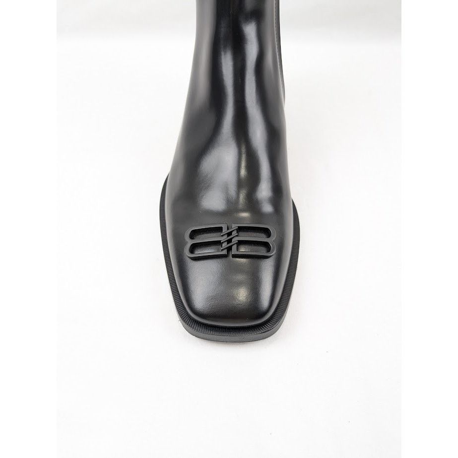 Balenciaga o1rshd1 Smooth Calf BB Matt Icon Bootie in Black/Black Size US 10 / EU 43 - 5 Thumbnail