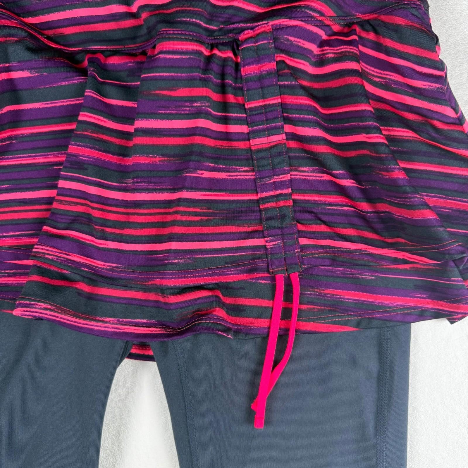 Other Athleta Skapri Skirted Leggings XS Pink Purple Stripe Capri Size 26" / US 2 / IT 38 - 3 Thumbnail