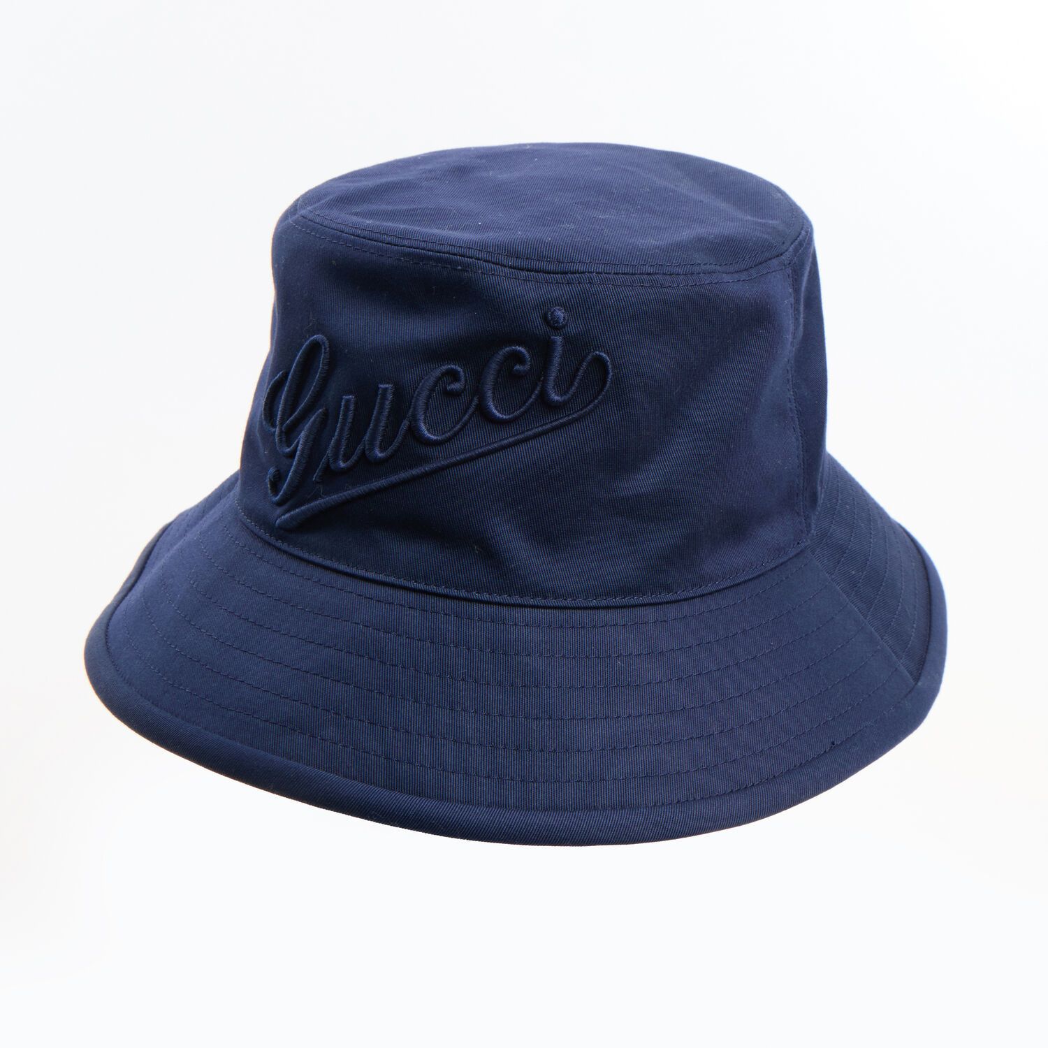 Gucci oc11z0126 Size: OS Cotton Bucket Hat / Cap In Navy Blue Size ONE SIZE - 1 Thumbnail