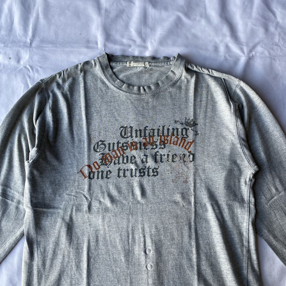 Beauty Beast × If Six Was Nine × Japanese Brand Japanese Unconstraint Poem No Man Is An Island Long Sleeve Size US M / EU 48-50 / 2 - 5 Thumbnail