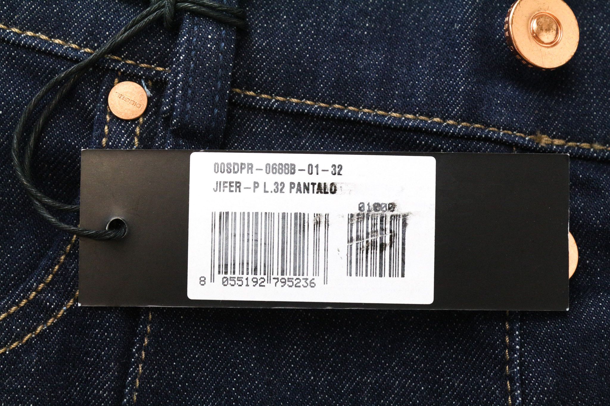 Diesel JIFER-P 0688B W32/L32 Blue Slim Taper Stretch Jeans 75626 Size US 32 / EU 48 - 5 Thumbnail