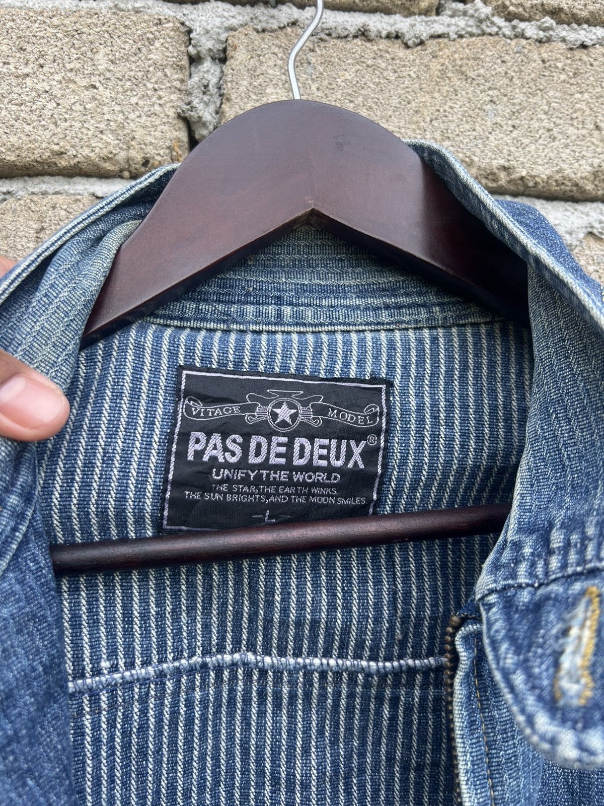 Japanese Brand Pas De Deux Denim Jacket Size US L / EU 52-54 / 3 - 7 Thumbnail