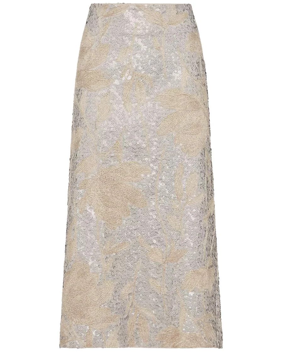 Brunello Cucinelli o1la1rc1a0425 Skirt in Beige/Grey Size 26" / US 2 / IT 38 - 1 Thumbnail