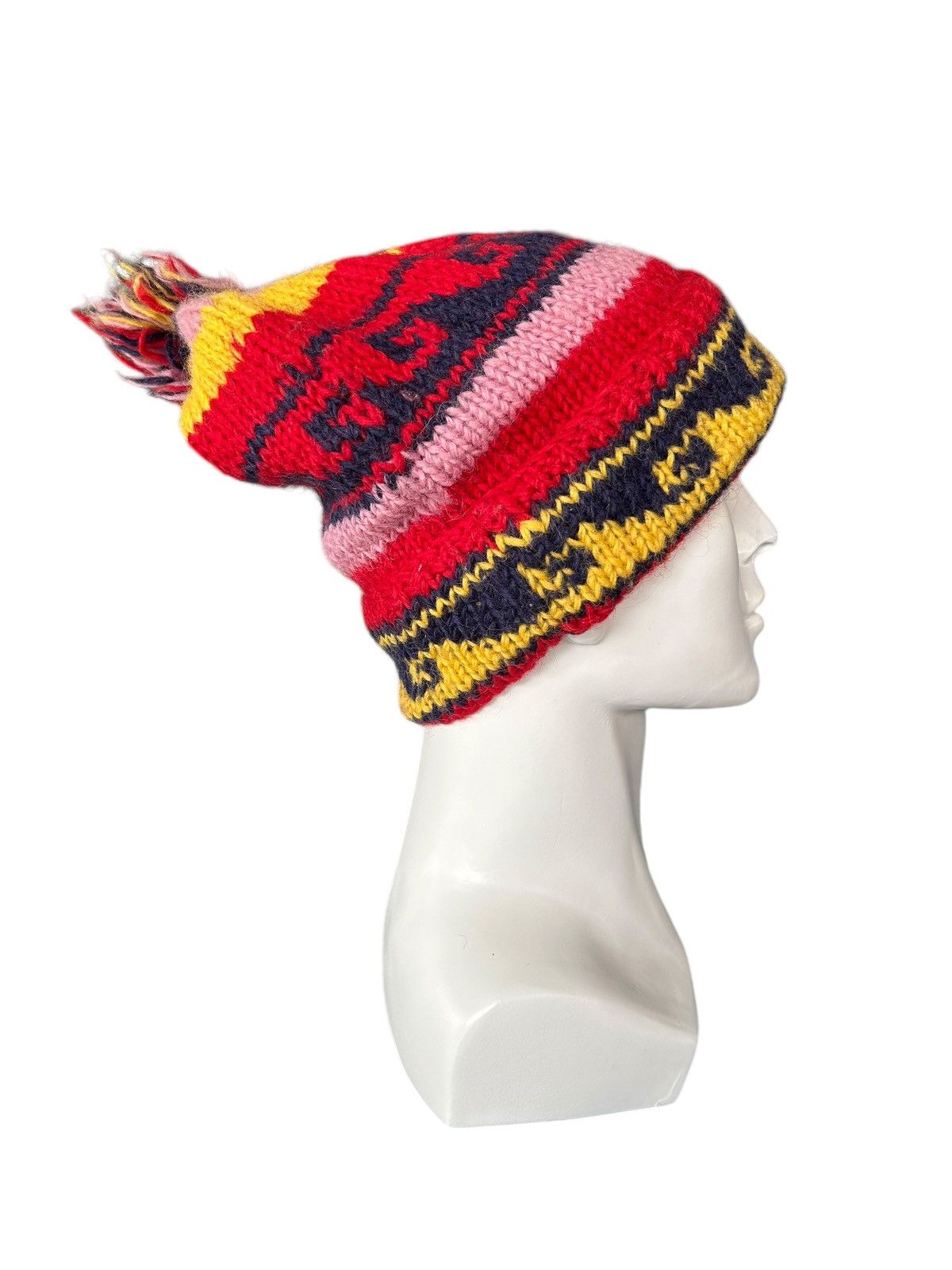 Japanese Brand × Kapital × Vintage Crochet Knitted handmade Rare Design Beanie Hats☠️☠️ Size ONE SIZE - 3 Thumbnail