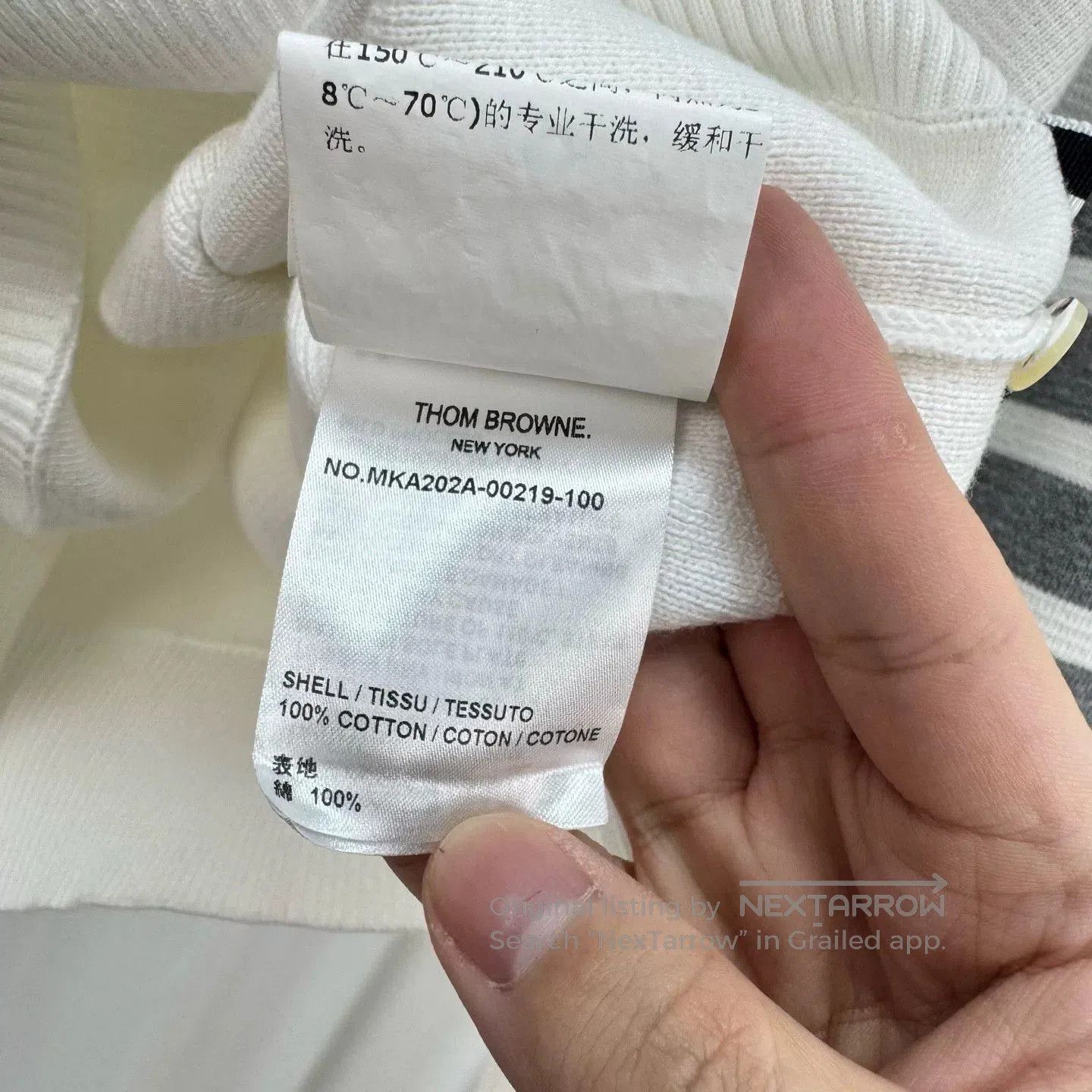 Thom Browne thom browne white gray waffle knit sweatshirt. Size US XS / EU 42 / 0 - 7 Thumbnail