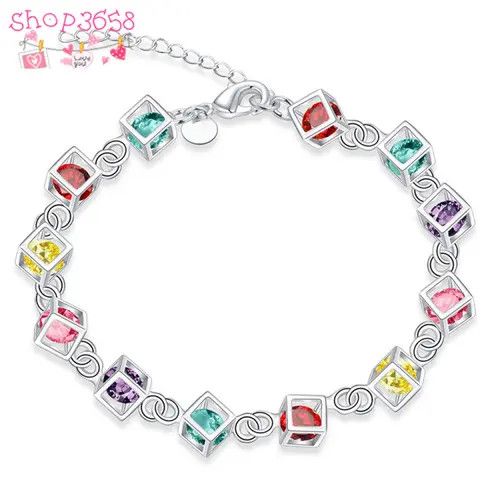 Jewelry Vibrant Multicolor Cubic Bracelet Size ONE SIZE - 6 Thumbnail