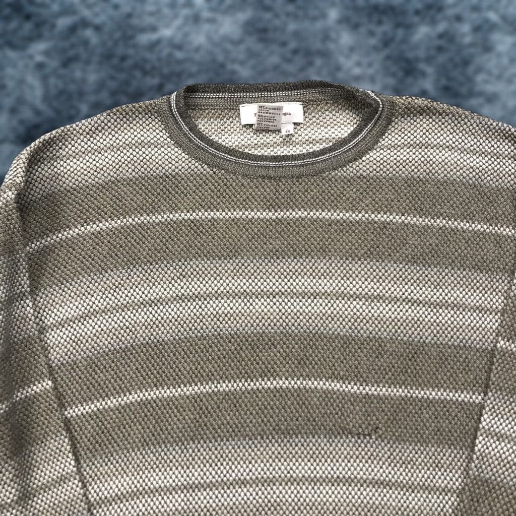 Ermenegildo Zegna Ermenegildo Zegna Sweater Mens Small 48 Brown Striped Knit Crewneck Pullover Size US S / EU 44-46 / 1 - 1 Thumbnail