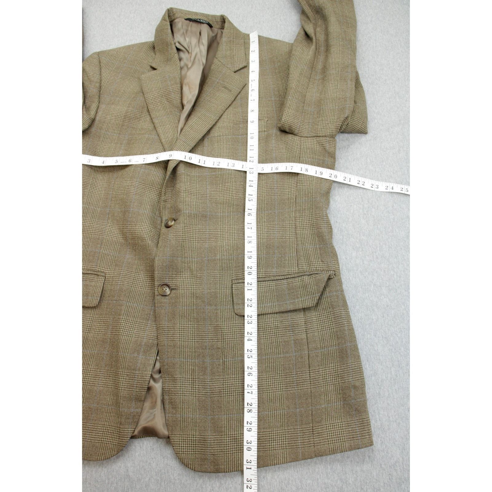 Jos. A. Bank Jos A Bank Blazer Mens 40R Brown Glen Plaid 100% Wool Size 40R - 10 Thumbnail