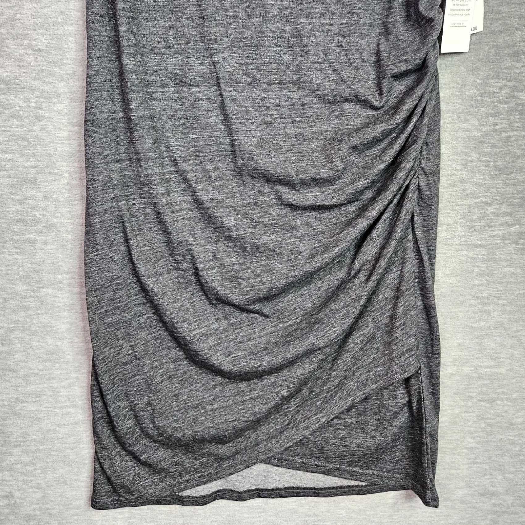 Treasure & Bond Treasure & Bond XL Gray Charcoal Heather Ruched Tank Dress Sleeveless Size XL / US 12-14 / IT 48-50 - 4 Thumbnail