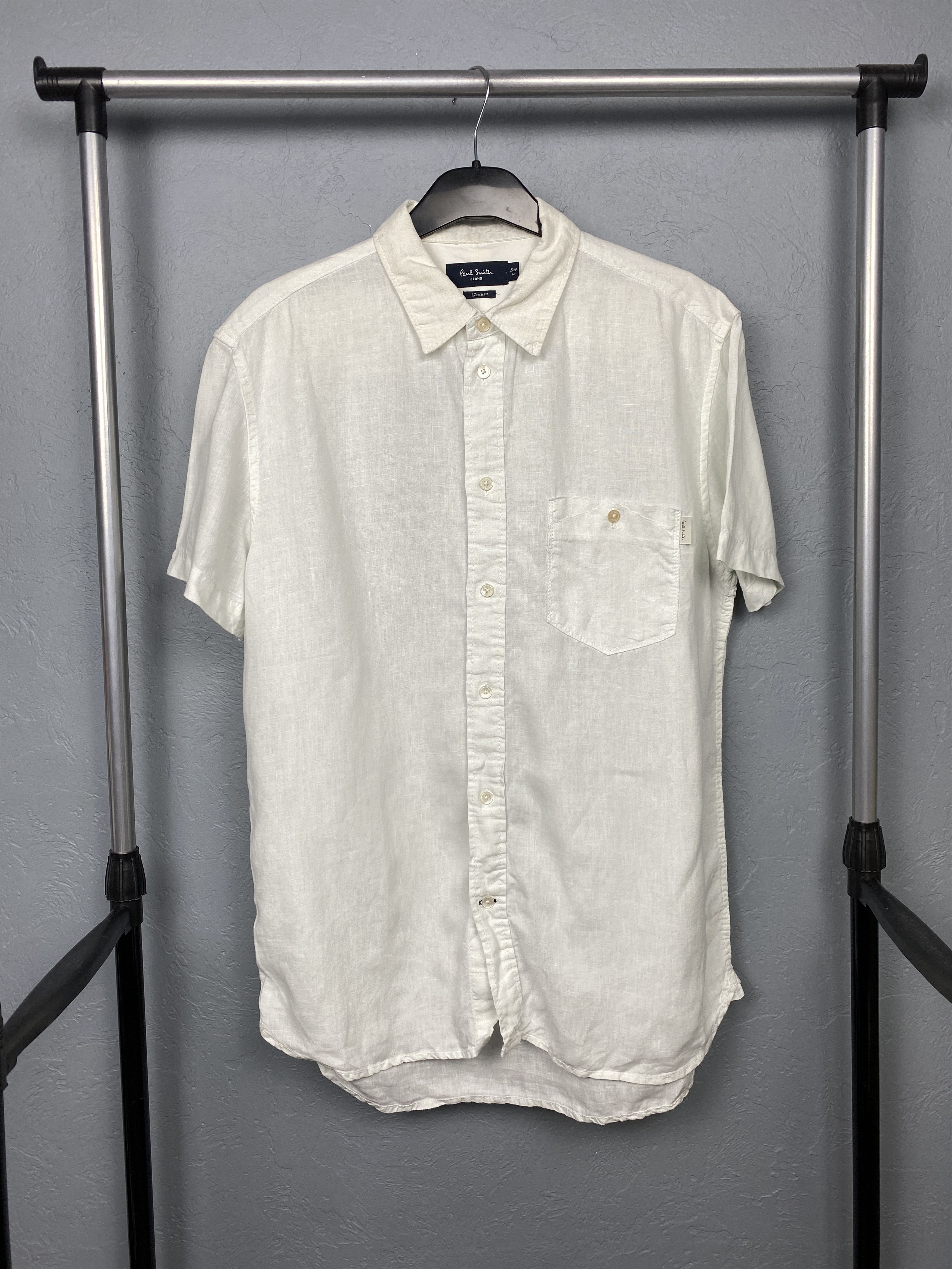 Paul Smith Paul Smith Vintage Mens White LINEN Short Sleeve Shirt Size US M / EU 48-50 / 2 - 1 Thumbnail