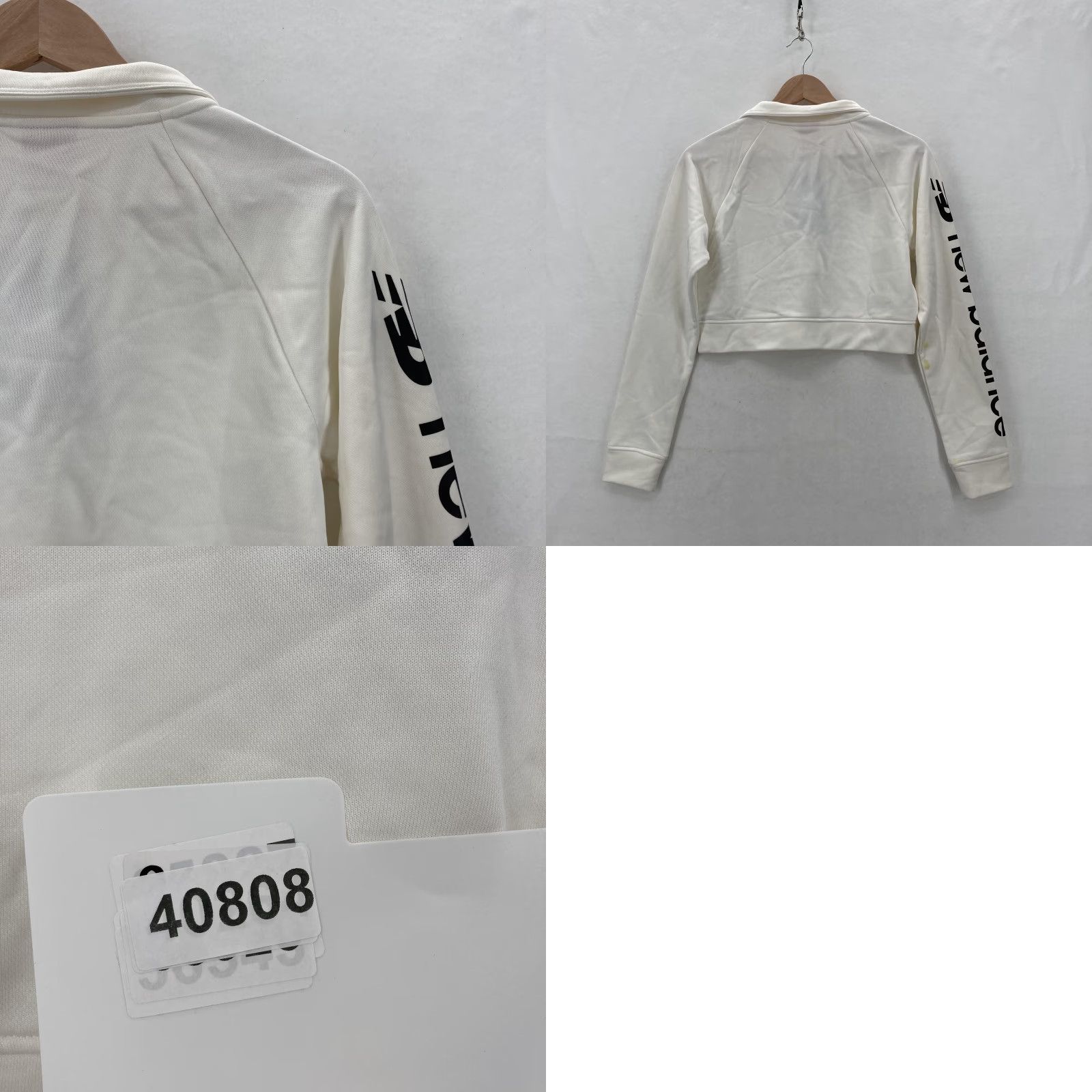 New Balance VINTAGE New Balance Sweatshirt Womens Small White Optiks Crop Quarter Zip Logo Running Size S / US 4 / IT 40 - 10 Thumbnail
