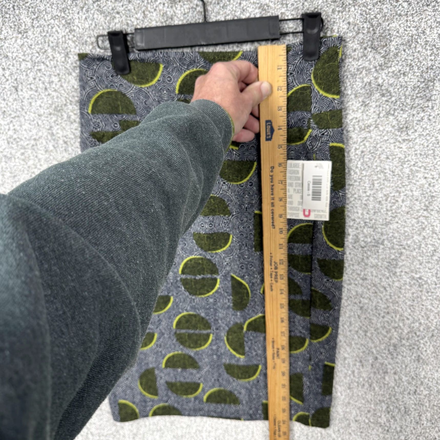 Vintage LuLaRoe Cassie Skirt Womens Small Gray Green Geometric Pencil Stretch Bodycon Size 28" / US 6 / IT 42 - 5 Thumbnail