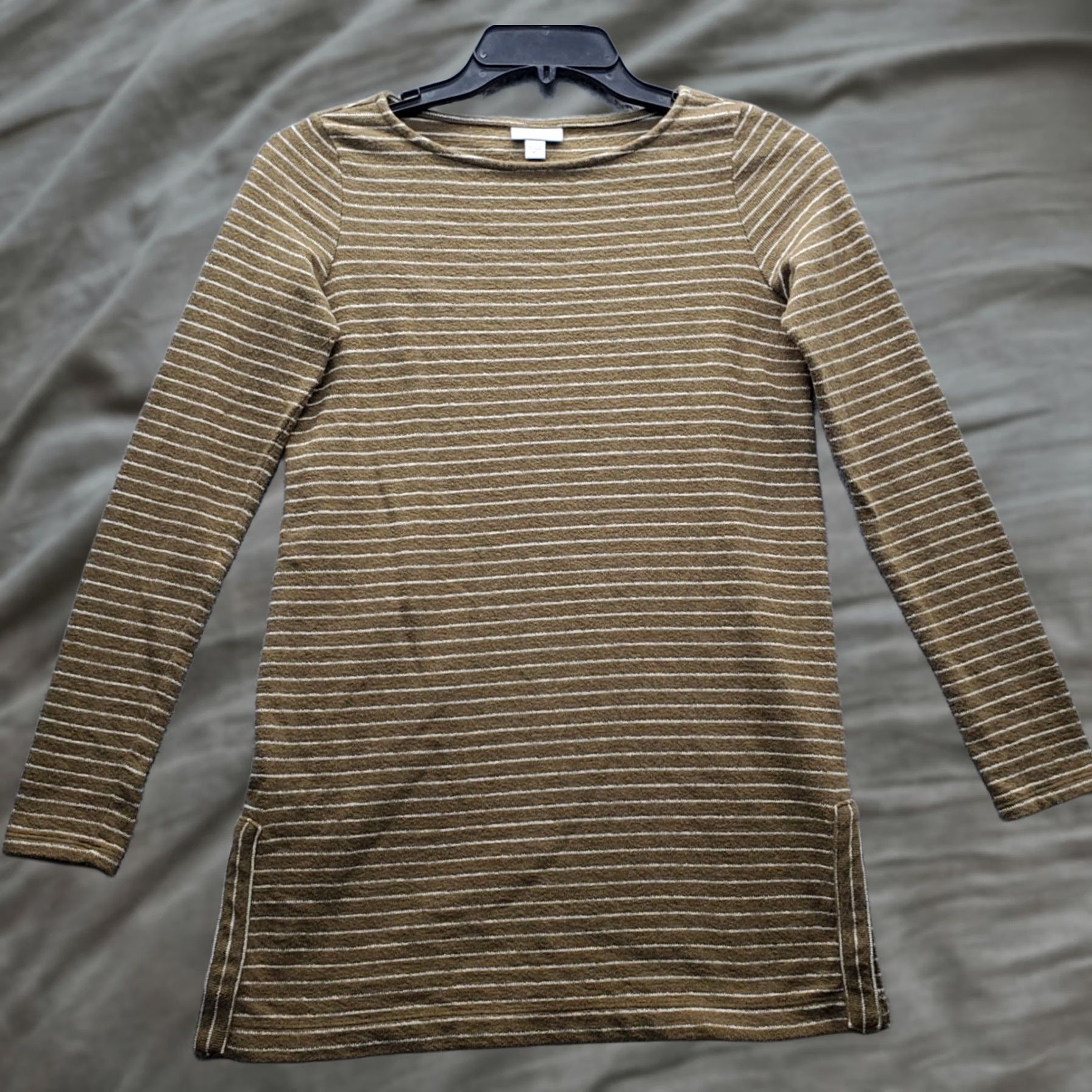 J. Jill J. Jill Tunic Top Womens XS Mult striped Knit Long Sleeve Round Neck Slit Blouse Size XS / US 0-2 / IT 36-38 - 1 Thumbnail