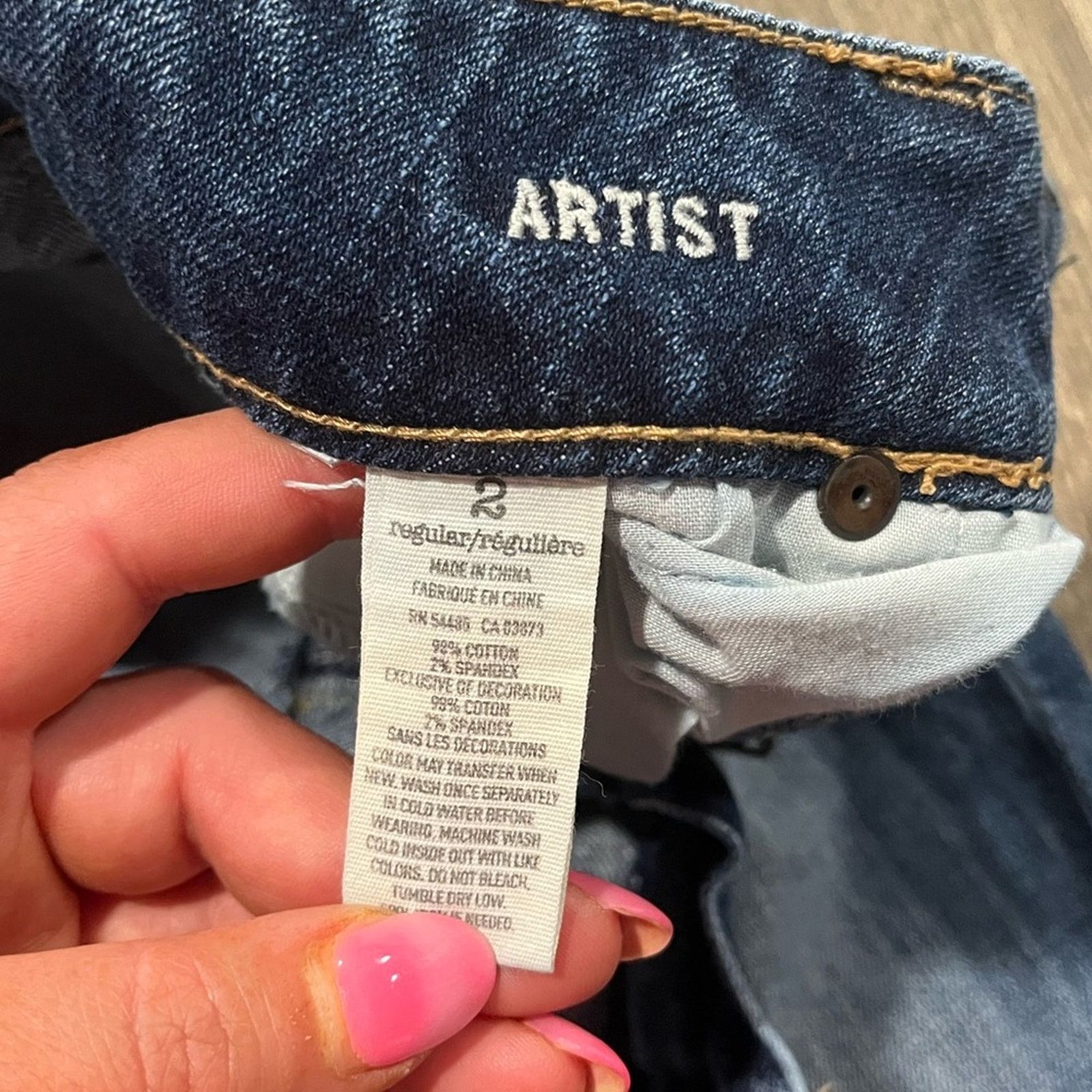 American Eagle Outfitters American Eagle Artist Jeans Straight Leg Low Rise Stretch 2 Size 26" / US 2 / IT 38 - 9 Thumbnail
