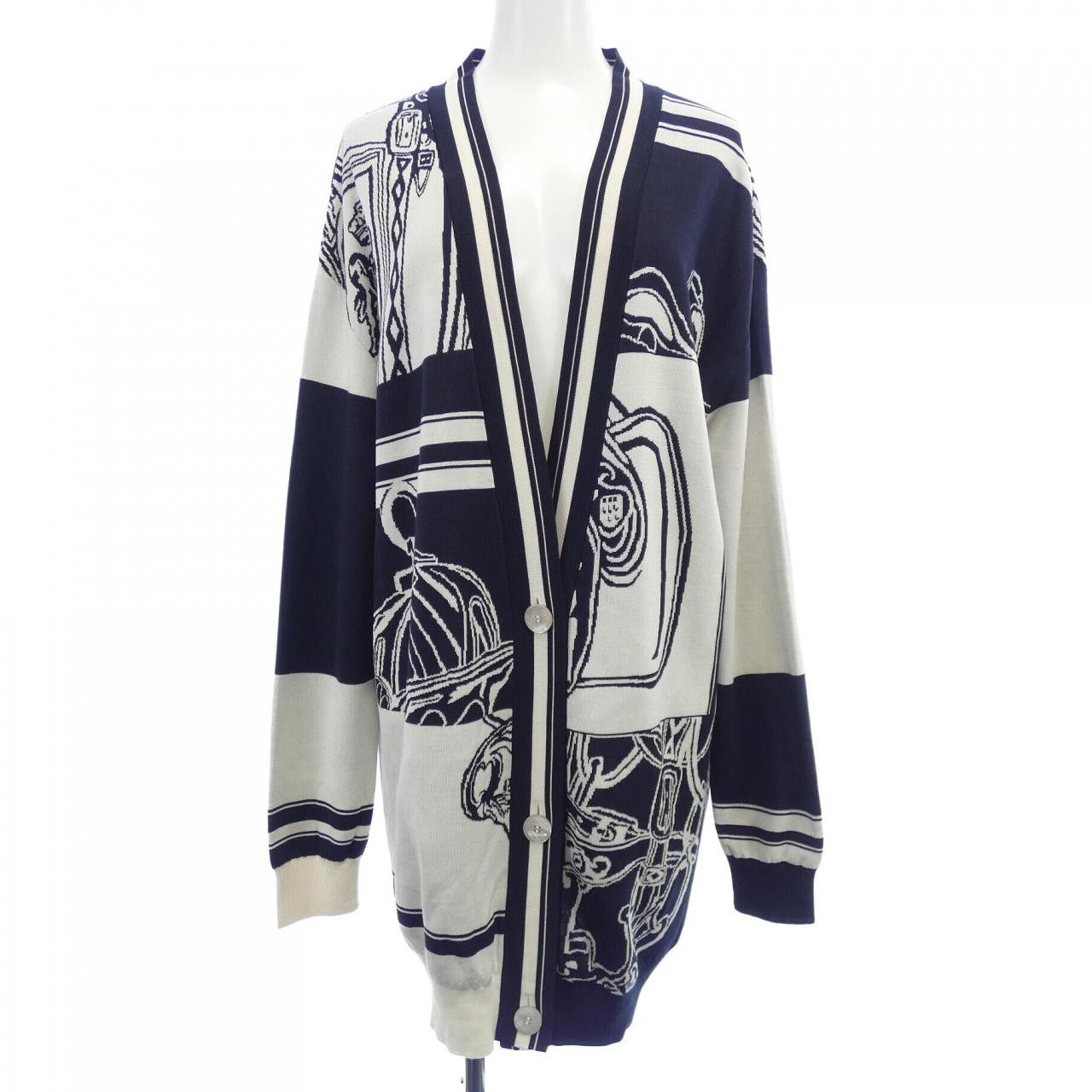 Hermes Hermes Hermès EN DESORDRE FINESSE BRIDE DE GALA36 Wool Cardigan Textile Tops DUTY FREE for USA Size ONE SIZE - 1 Thumbnail