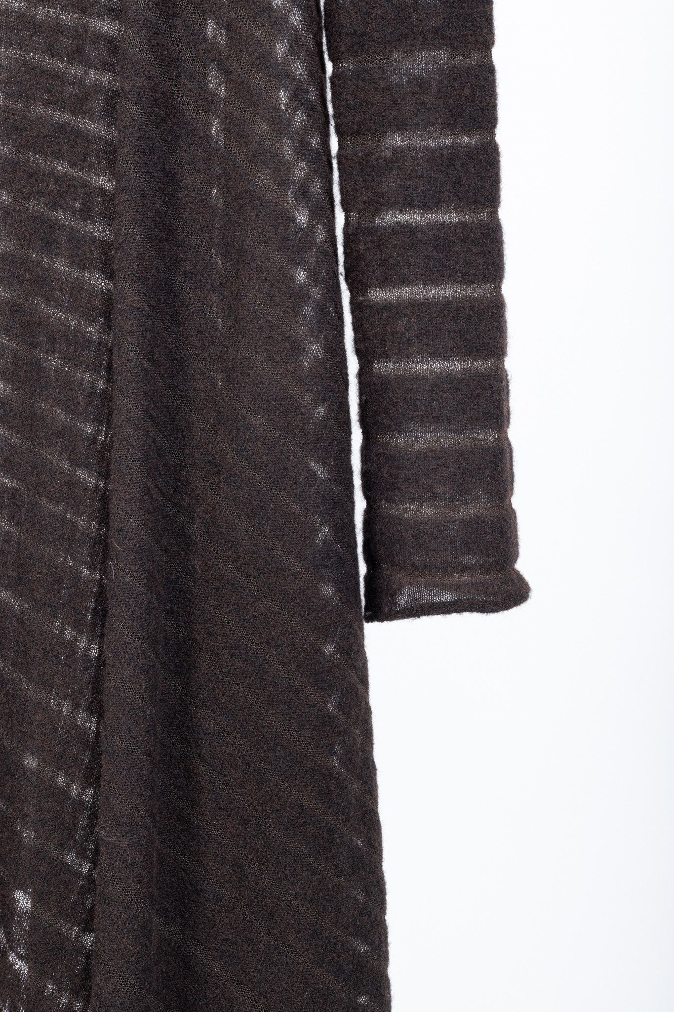Sarah Pacini Sarah Pacini Brown Wool-Blend Burnout-Stripe Cardigan Size ONE SIZE - 6 Thumbnail