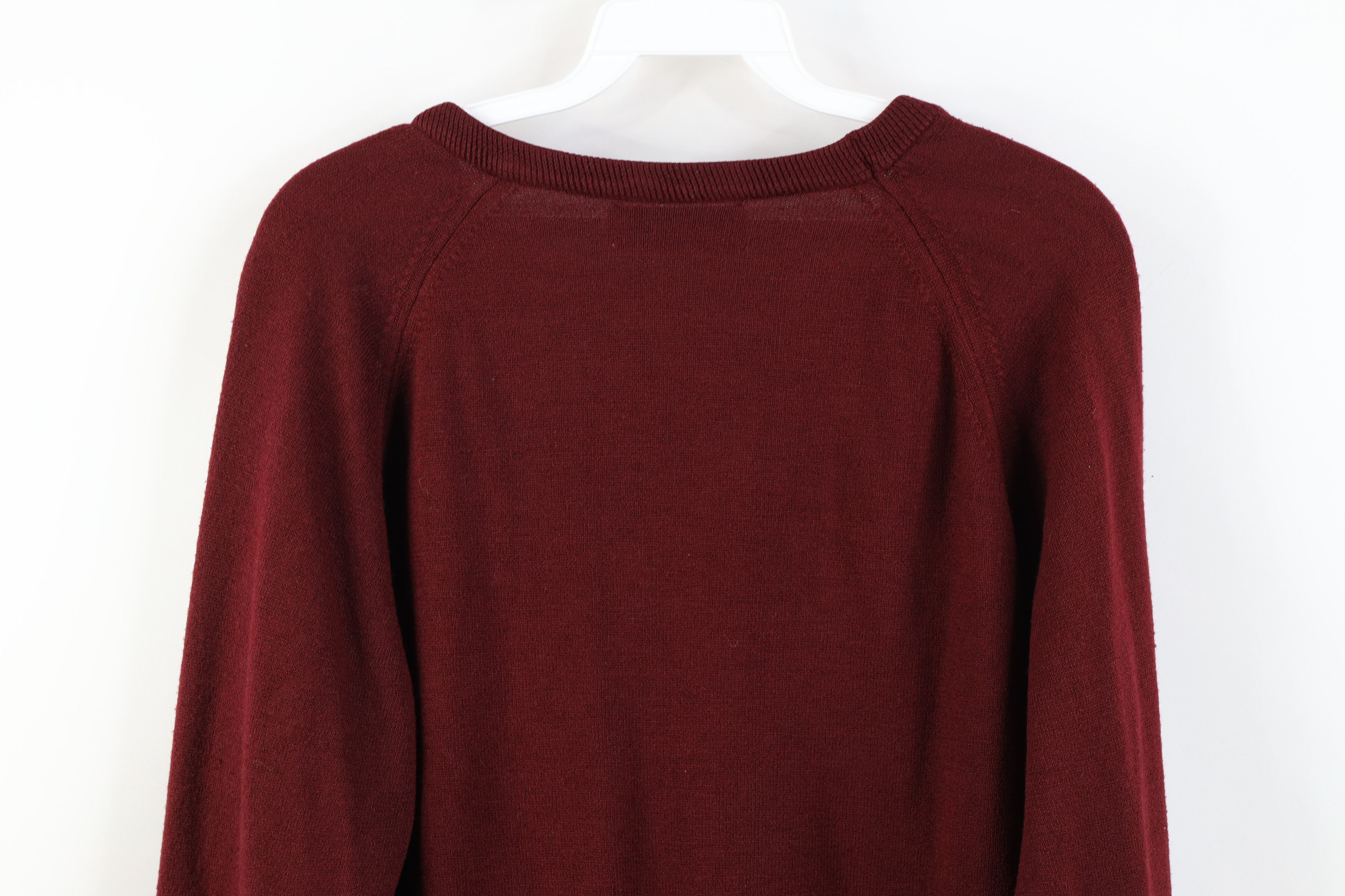 Christian Dior Monsieur Vintage 70s 80s Christian Dior V-Neck Sweater Burgundy USA Size US L / EU 52-54 / 3 - 10 Thumbnail