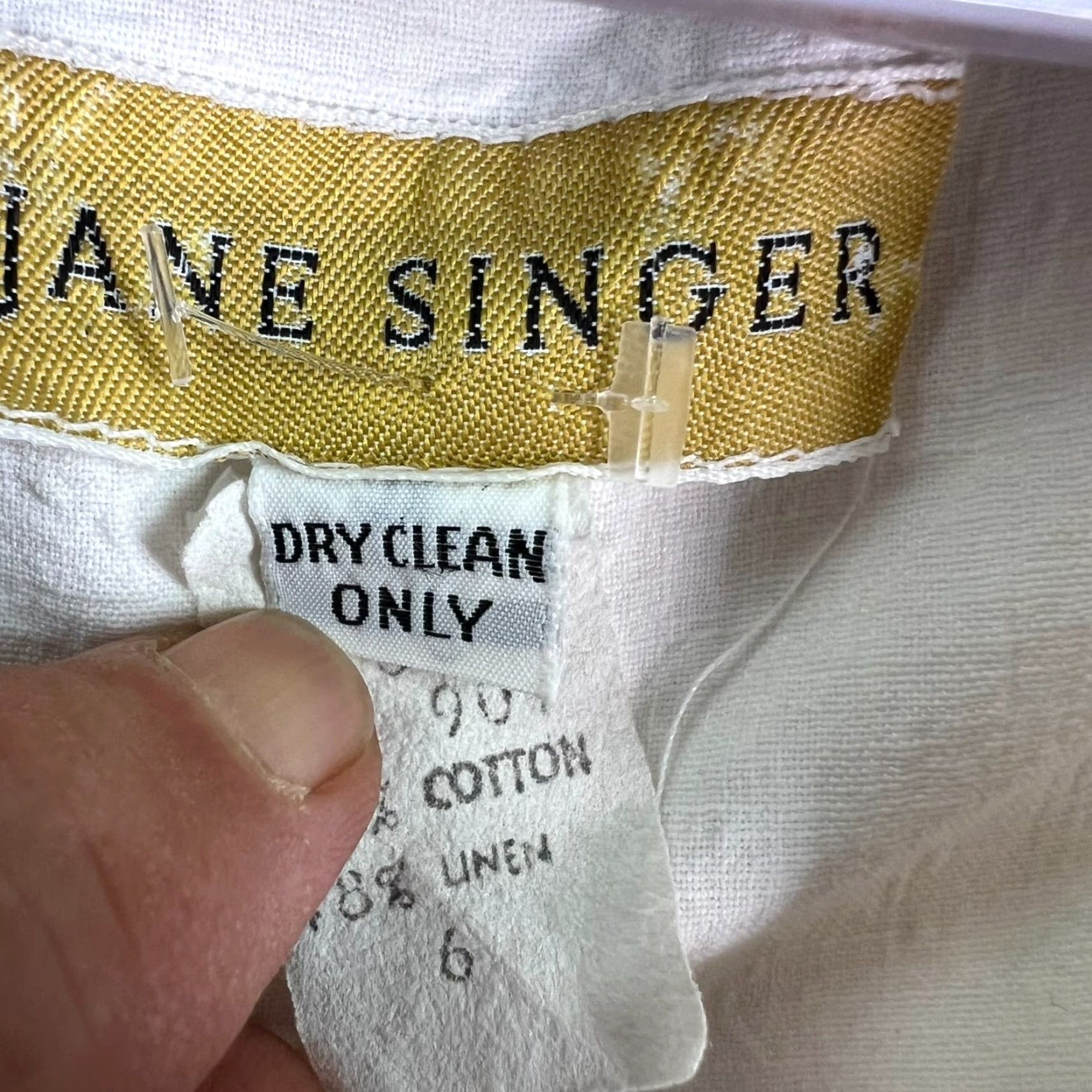 Vintage VINTAGE Jane Singer Blazer Jacket Womens Size 6 White Linen Blend Lightweight Notch Lapel Classic Fit City Designer Size M / US 6-8 / IT 42-44 - 7 Thumbnail