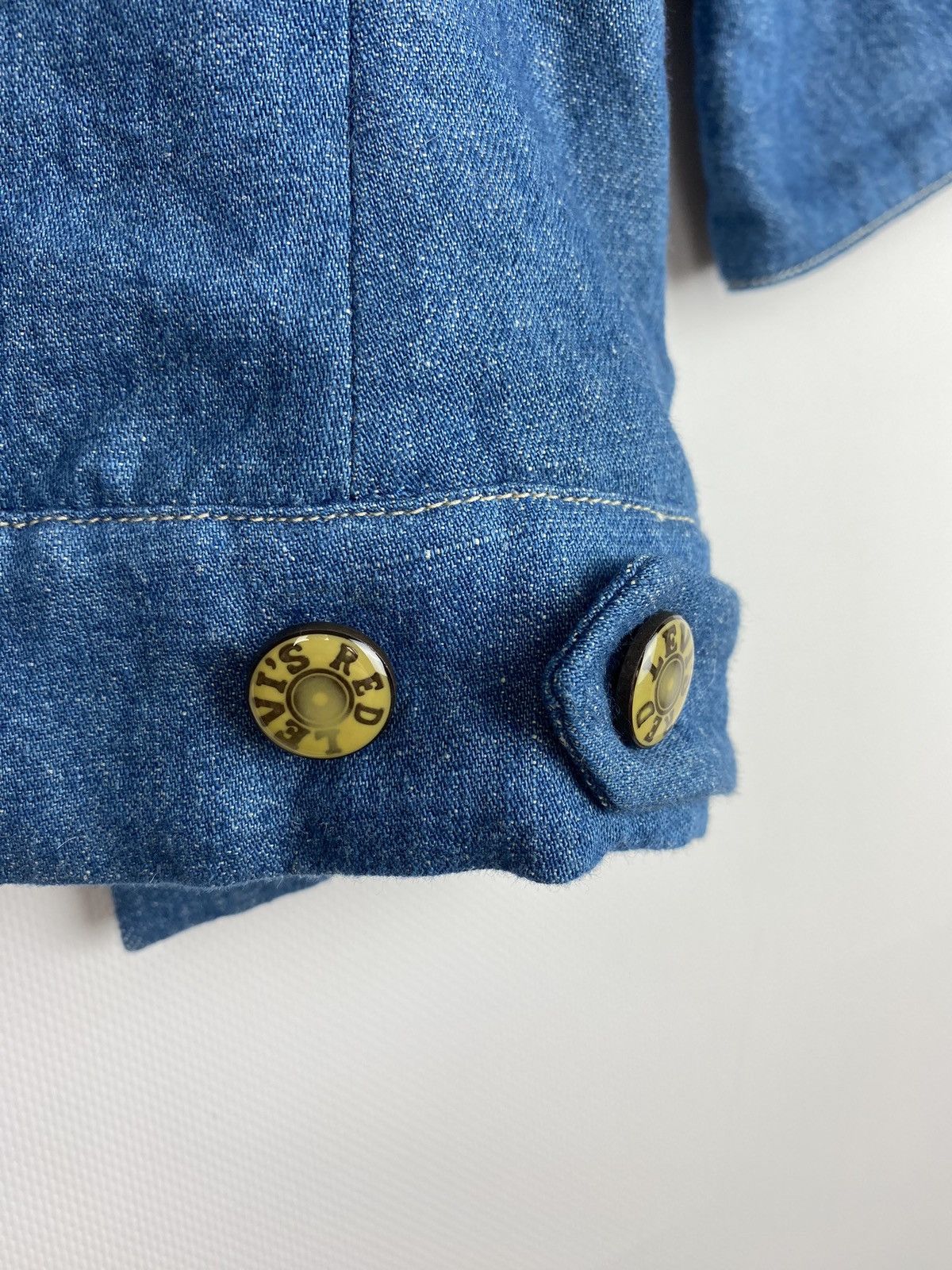 Levi's Vintage Clothing Rare Levi’s Vintage Clothing Red Jeans denim kimono jacket Size S / US 4 / IT 40 - 23 Thumbnail