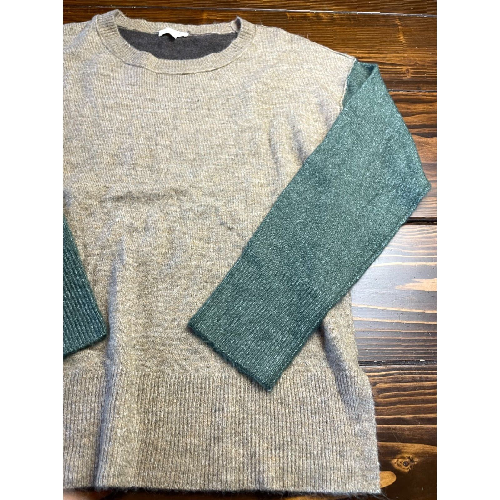 Vintage Mystree Womens Sweater, Pullover, Crew Neck, Size M, Green Tan, Knit, Long Sleeve, Solid, Regular Fit, Brown, Vintage No Size M / US 6-8 / IT 42-44 - 3 Thumbnail
