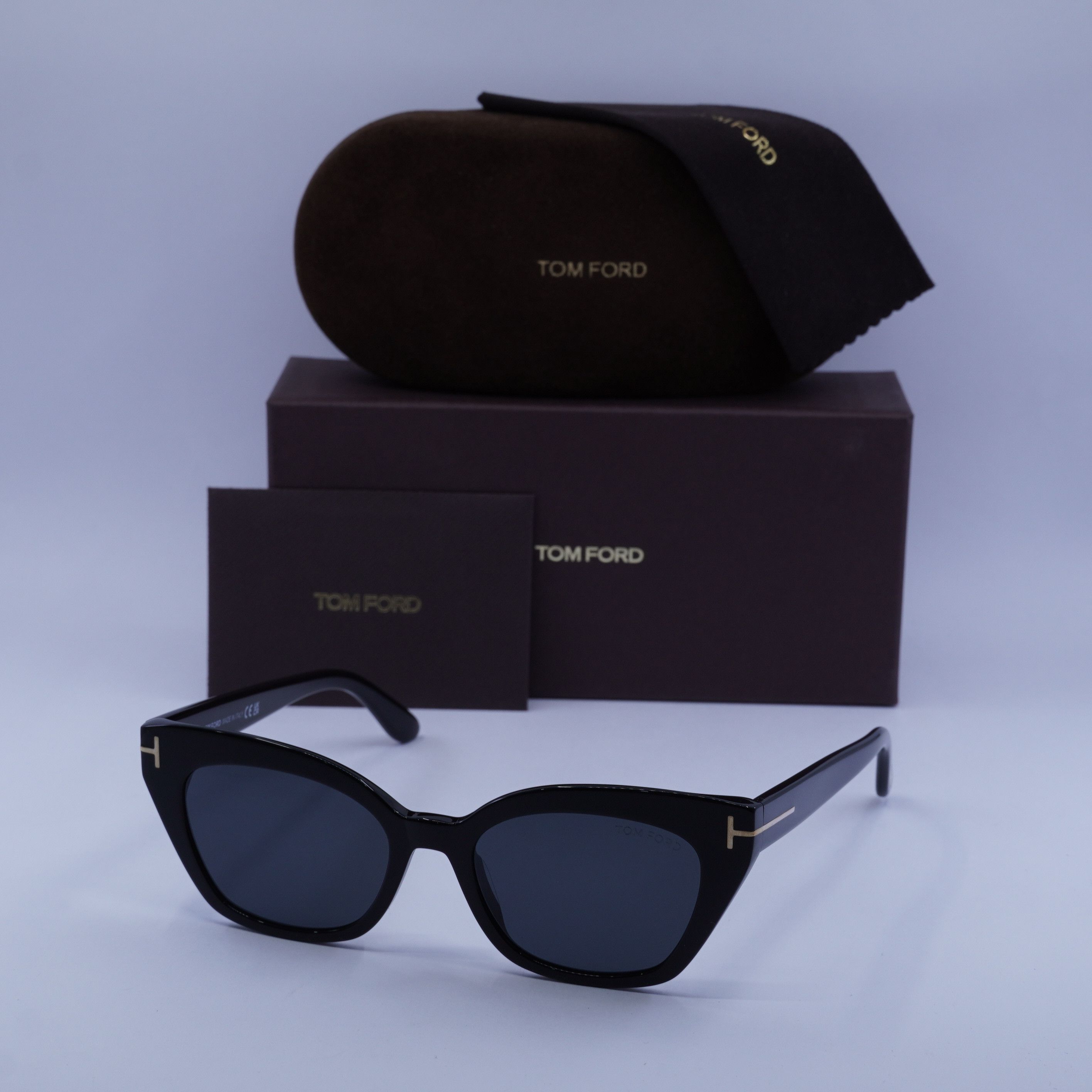 Tom Ford New in Box Juliette Sunglasses Cat Eye Black Shiny Acetate TOM FORD Juliette Acetate Cat-Eye Sunglasses | Neiman Marcus main image 3