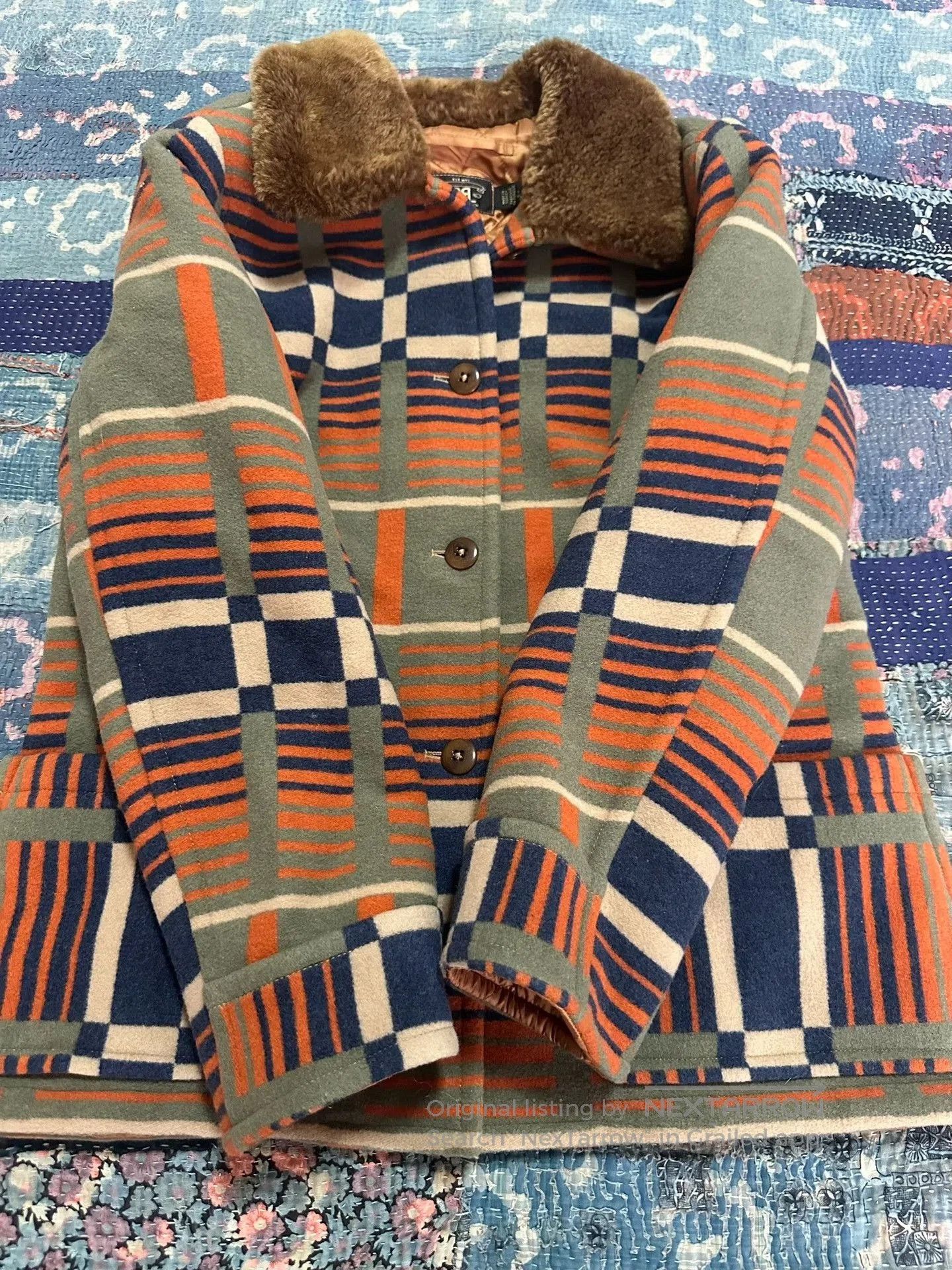 RRL Ralph Lauren RRL Women's Striped Fur Collar Jacket. Size S / US 4 / IT 40 - 4 Thumbnail