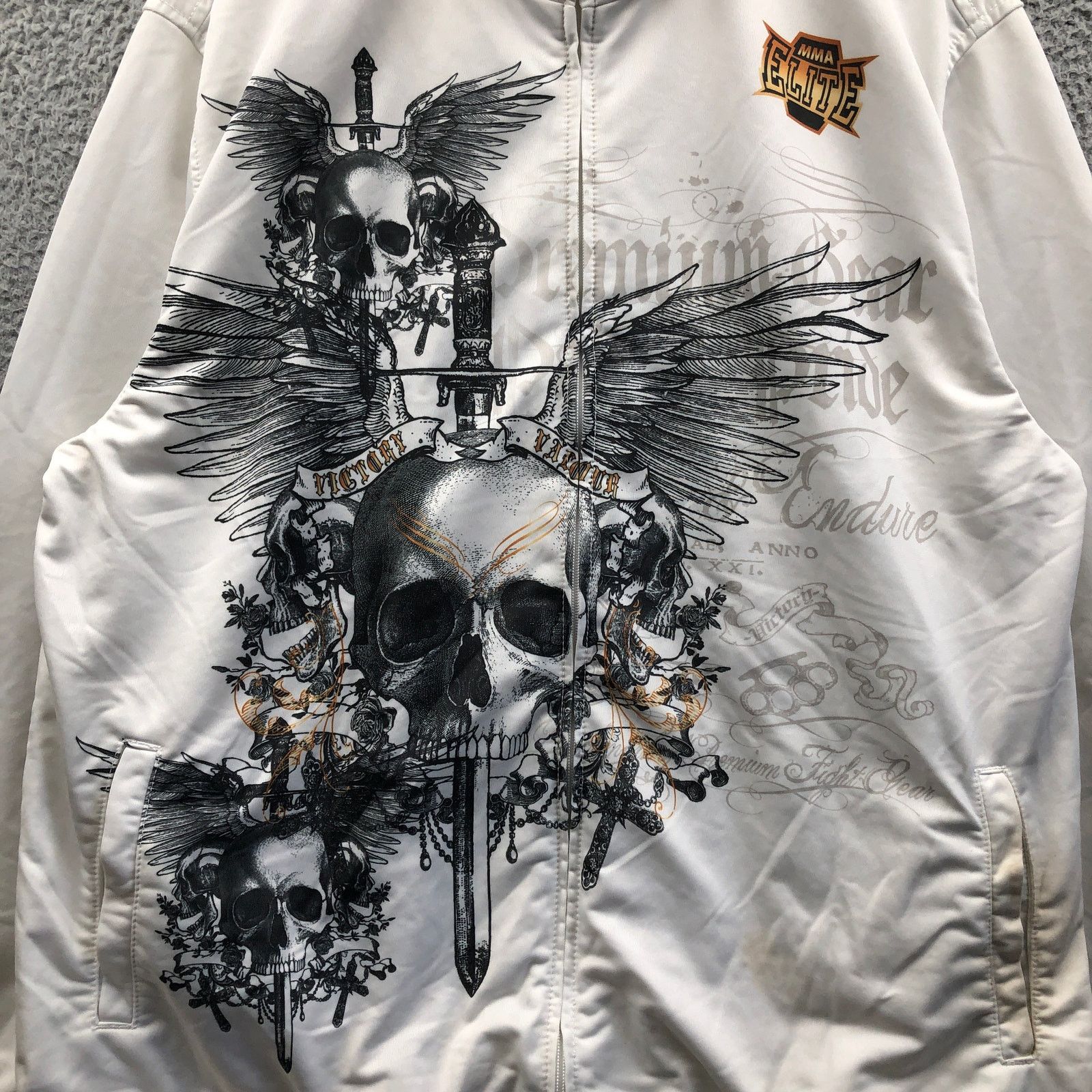 Other MMA Elite Skull Wings Track Jacket Mens Large Long Sleeve Size US L / EU 52-54 / 3 - 7 Thumbnail