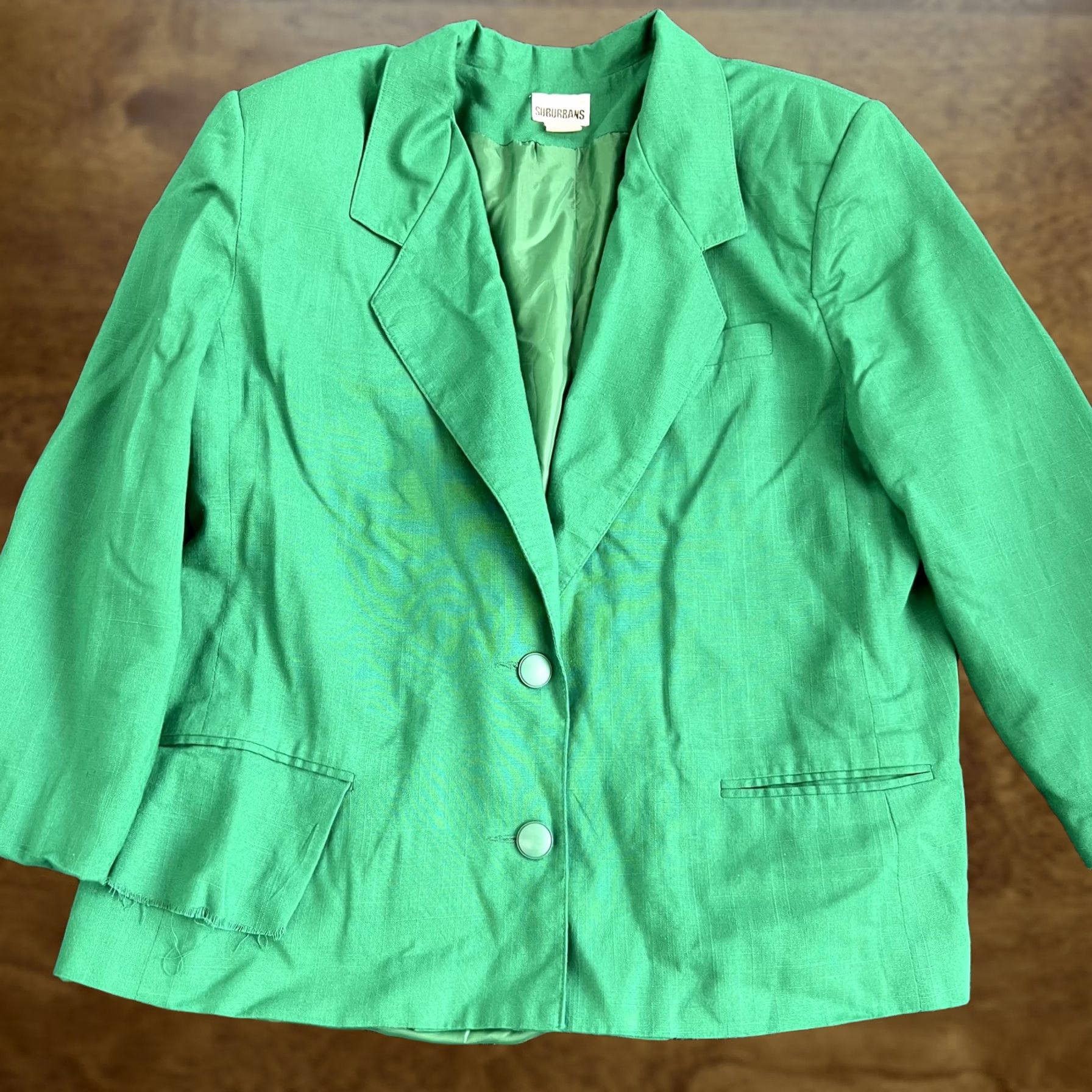 Vintage Vintage Suburbans Blazer Jacket Womens 18 Green Lined 3/4 Sleeve Career Tailored Size XL / US 12-14 / IT 48-50 - 1 Thumbnail