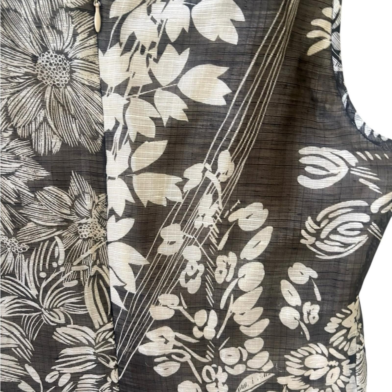 Armani Collezioni Armani Collezioni Linen/Silk Floral Floral Midi Dress Size 6 Size M / US 6-8 / IT 42-44 - 5 Thumbnail