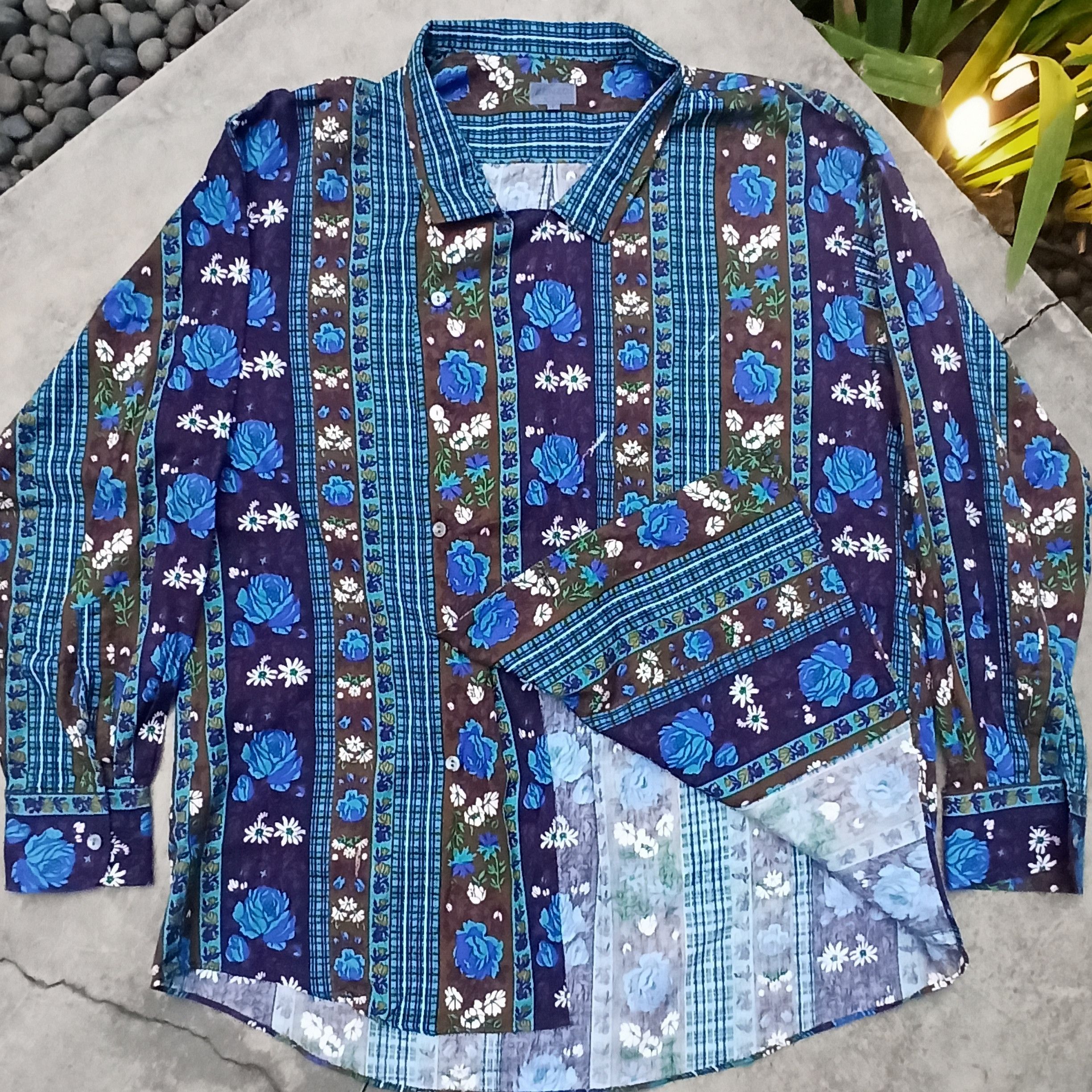 Kenzo Rayon Floral Shirt Kenzo Size US L / EU 52-54 / 3 - 3 Thumbnail