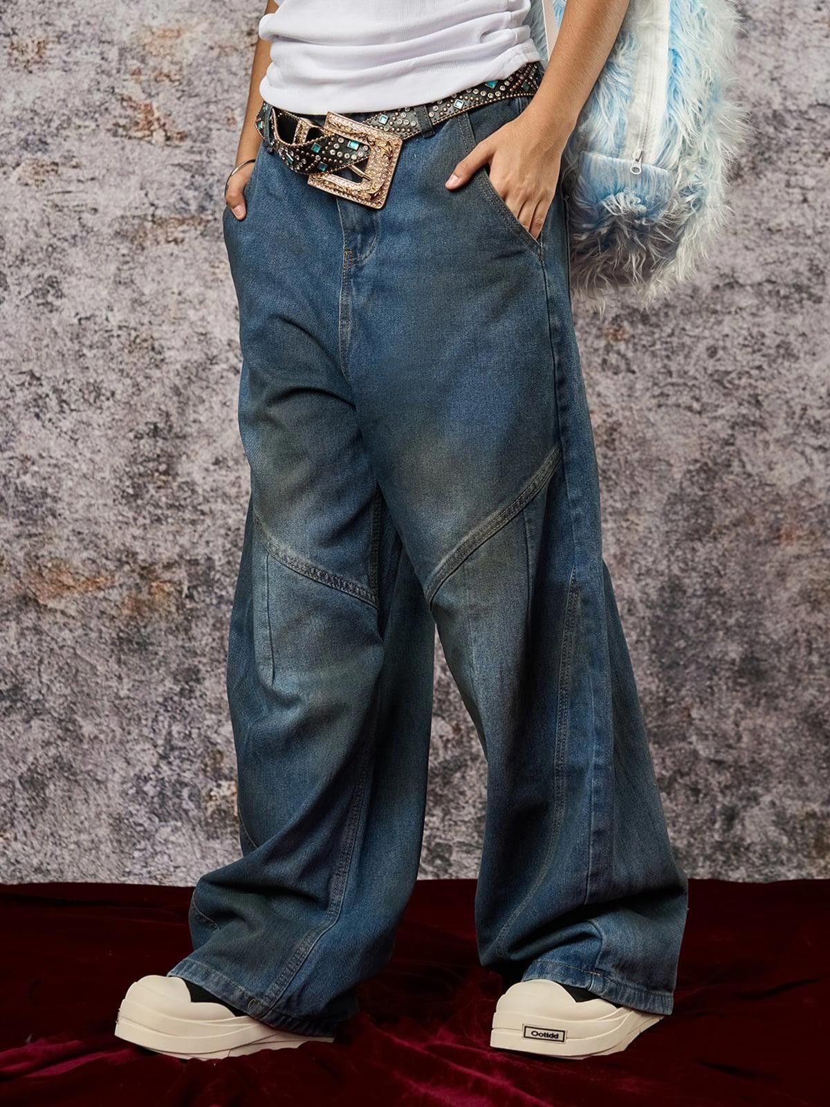 Japanese Brand Dirty Dye Baggy Barrel Jeans Size 28" / US 6 / IT 42 - 3 Thumbnail