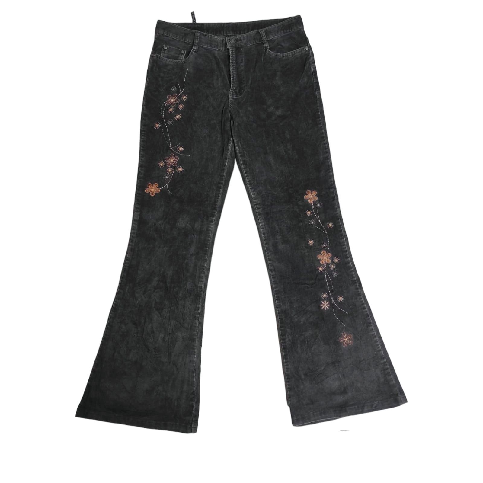 Hysteric Glamour Flare AURAJI Bootcut Corduroy Embroidered Pants Size US 30 / EU 46 - 1 Thumbnail