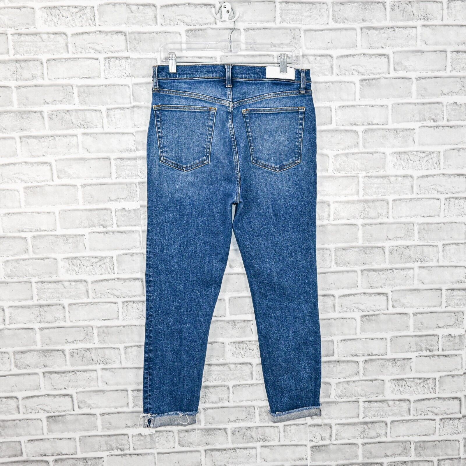 RE/DONE RE/DONE 90s High Rise Ankle Crop Denim Jeans Distressed Size 31" - 3 Thumbnail