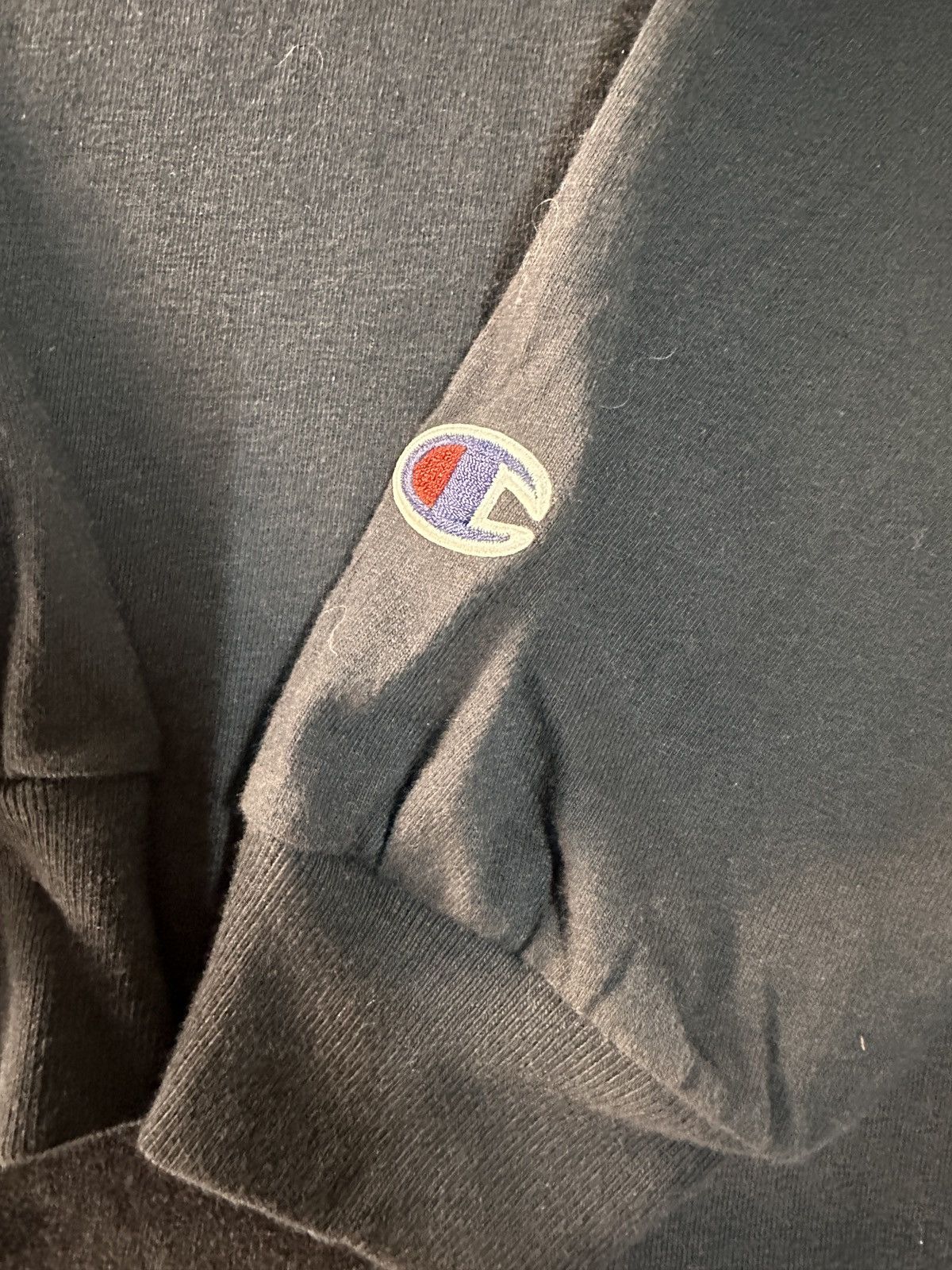 Champion × Vintage Vintage Champion Faded Long Sleeve T-Shirt Black Size US XL / EU 56 / 4 - 2 Thumbnail